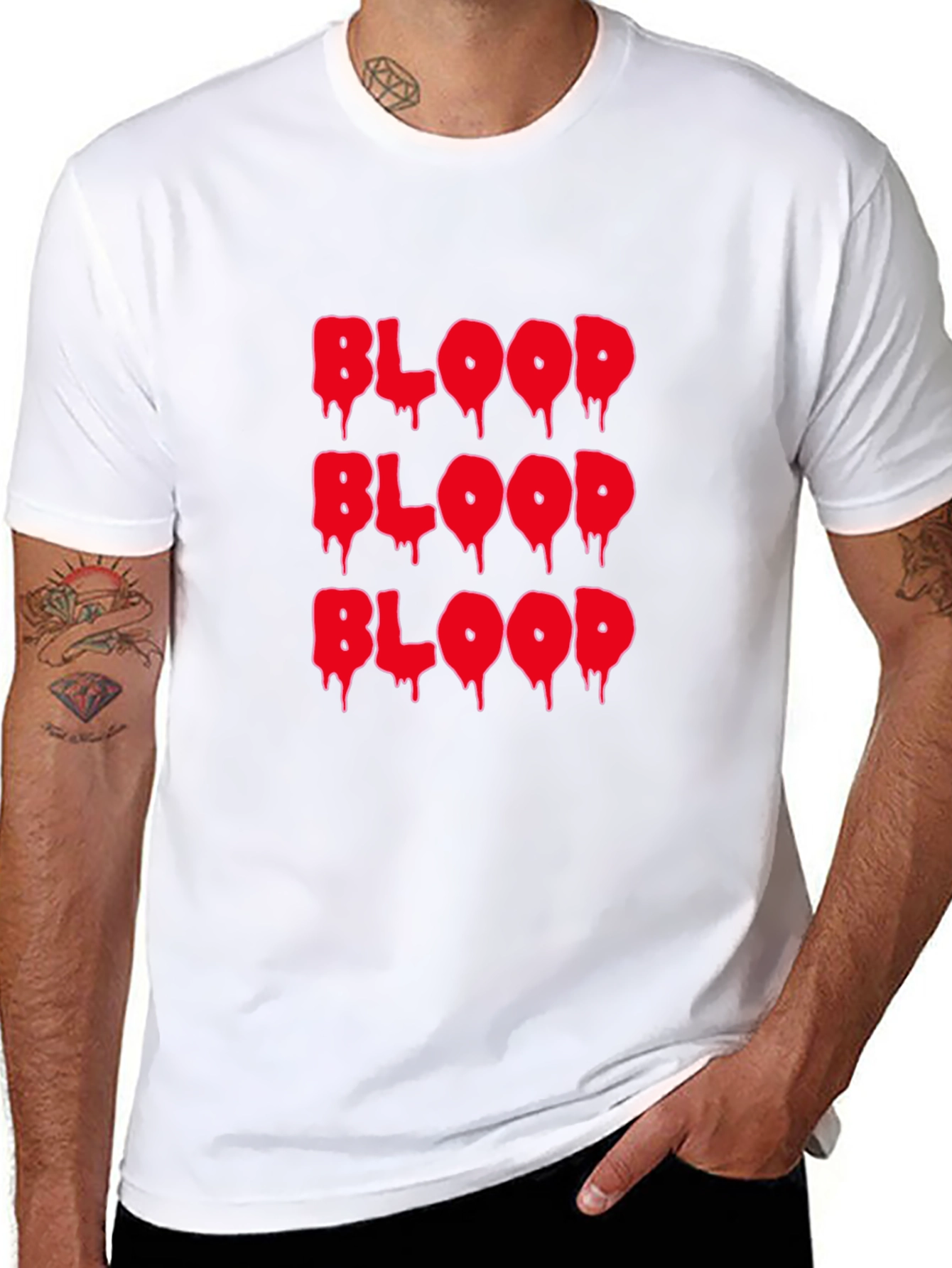 Blood Drip Graphic Tee - Horror Style