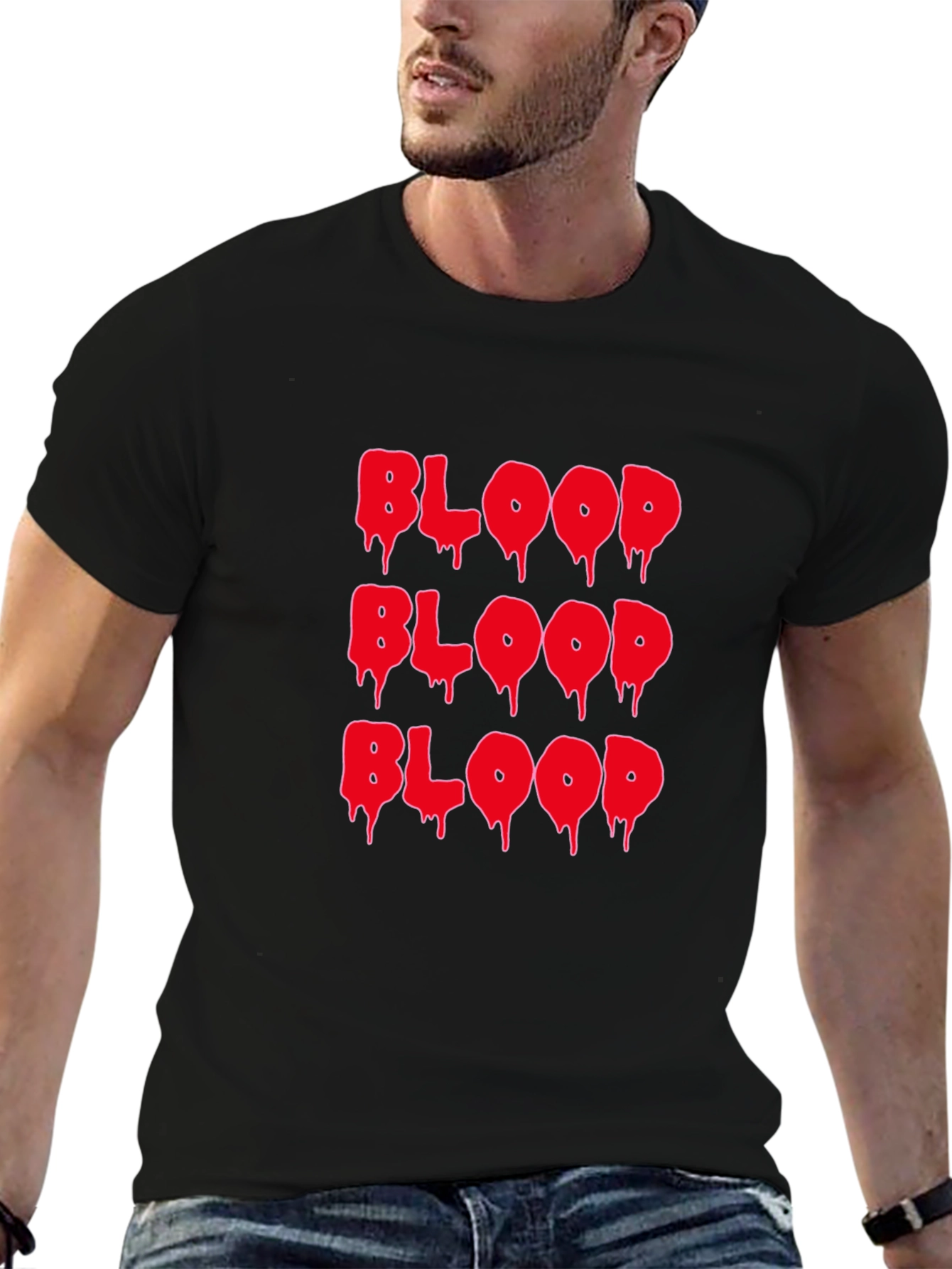 Blood Drip Graphic Tee - Horror Style
