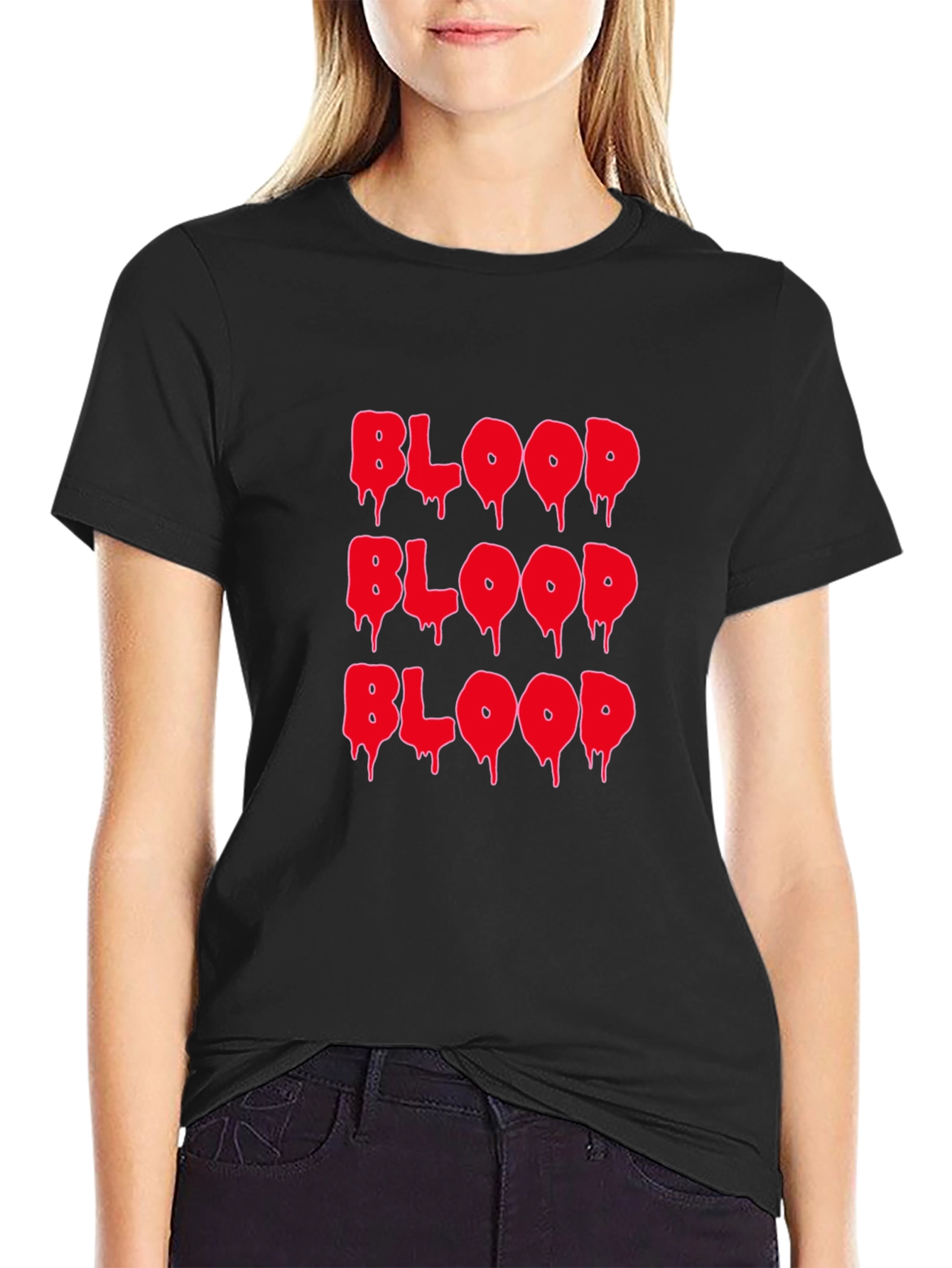 Blood Drip Graphic Tee - Horror Style