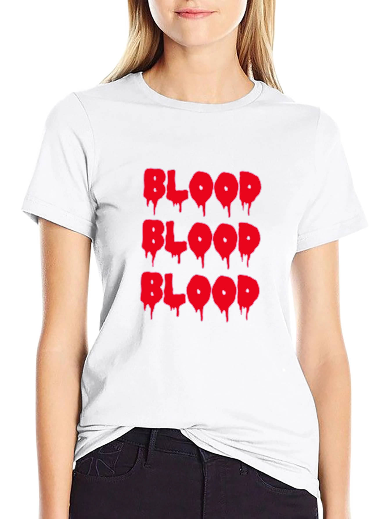 Blood Drip Graphic Tee - Horror Style