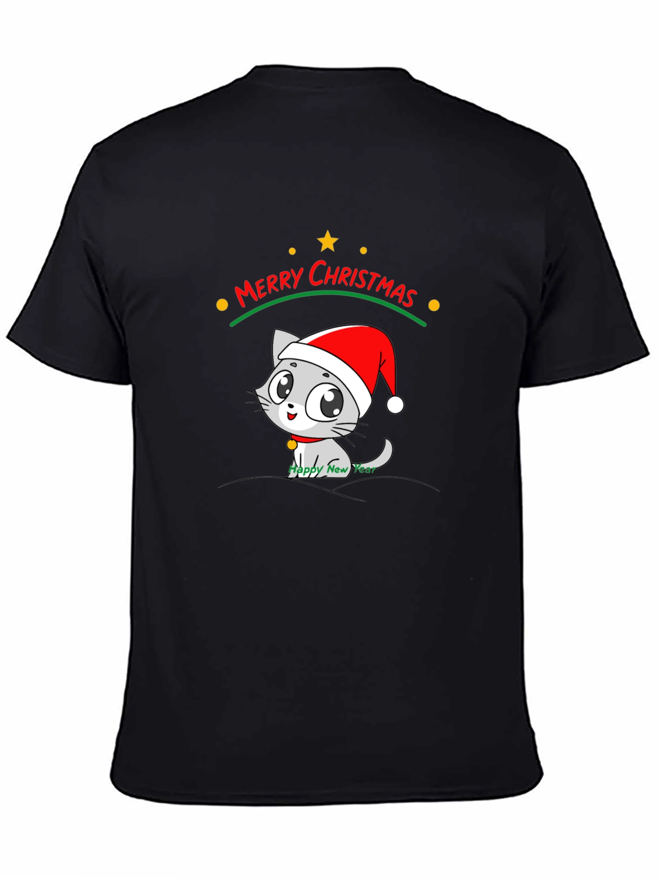 Merry Christmas Cat T-Shirt - Holiday Festive Tee