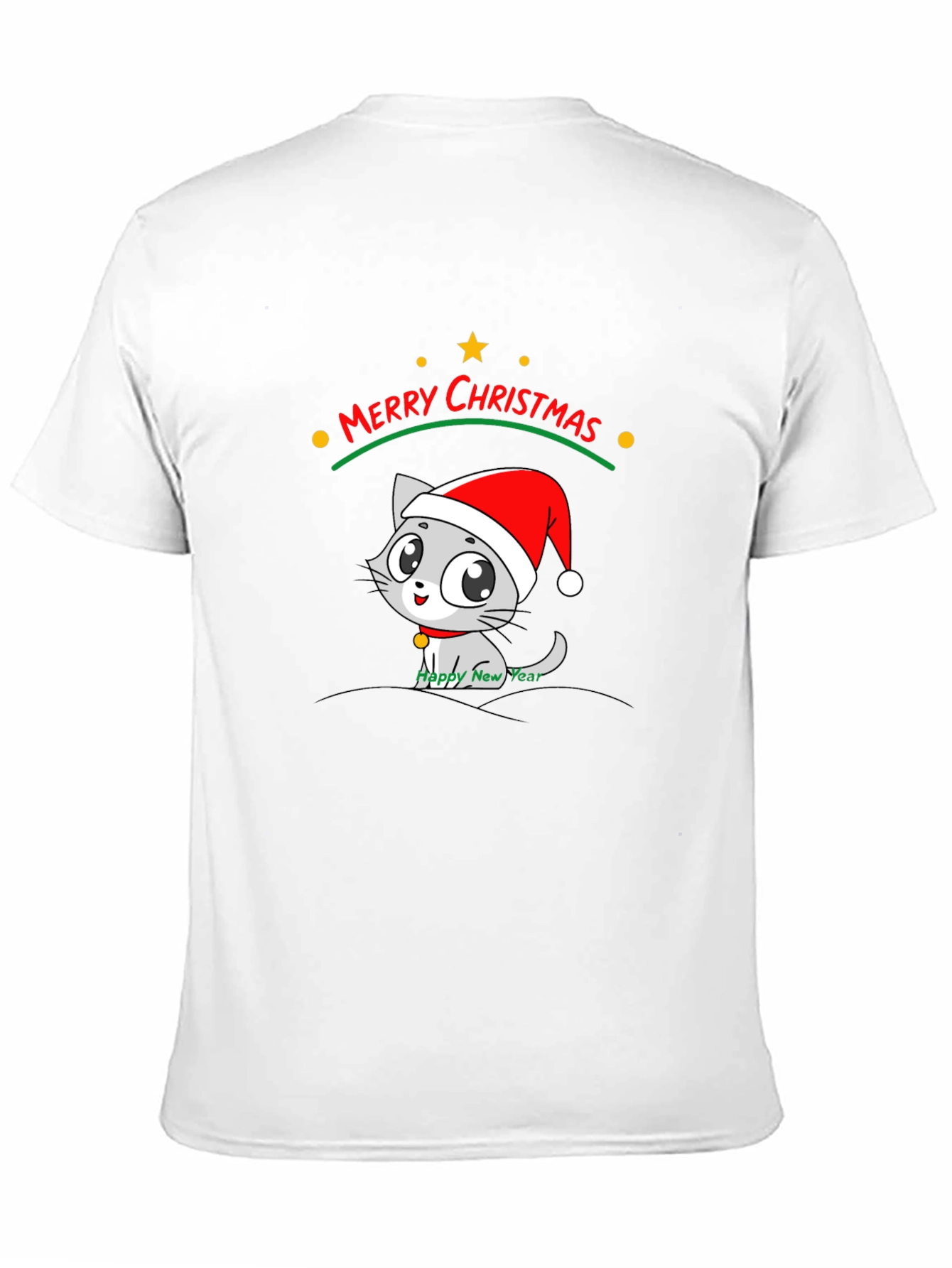 Merry Christmas Cat T-Shirt - Holiday Festive Tee