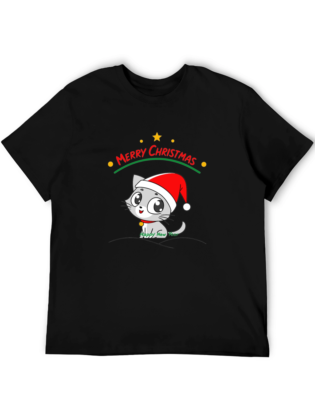 Merry Christmas Cat T-Shirt - Holiday Festive Tee