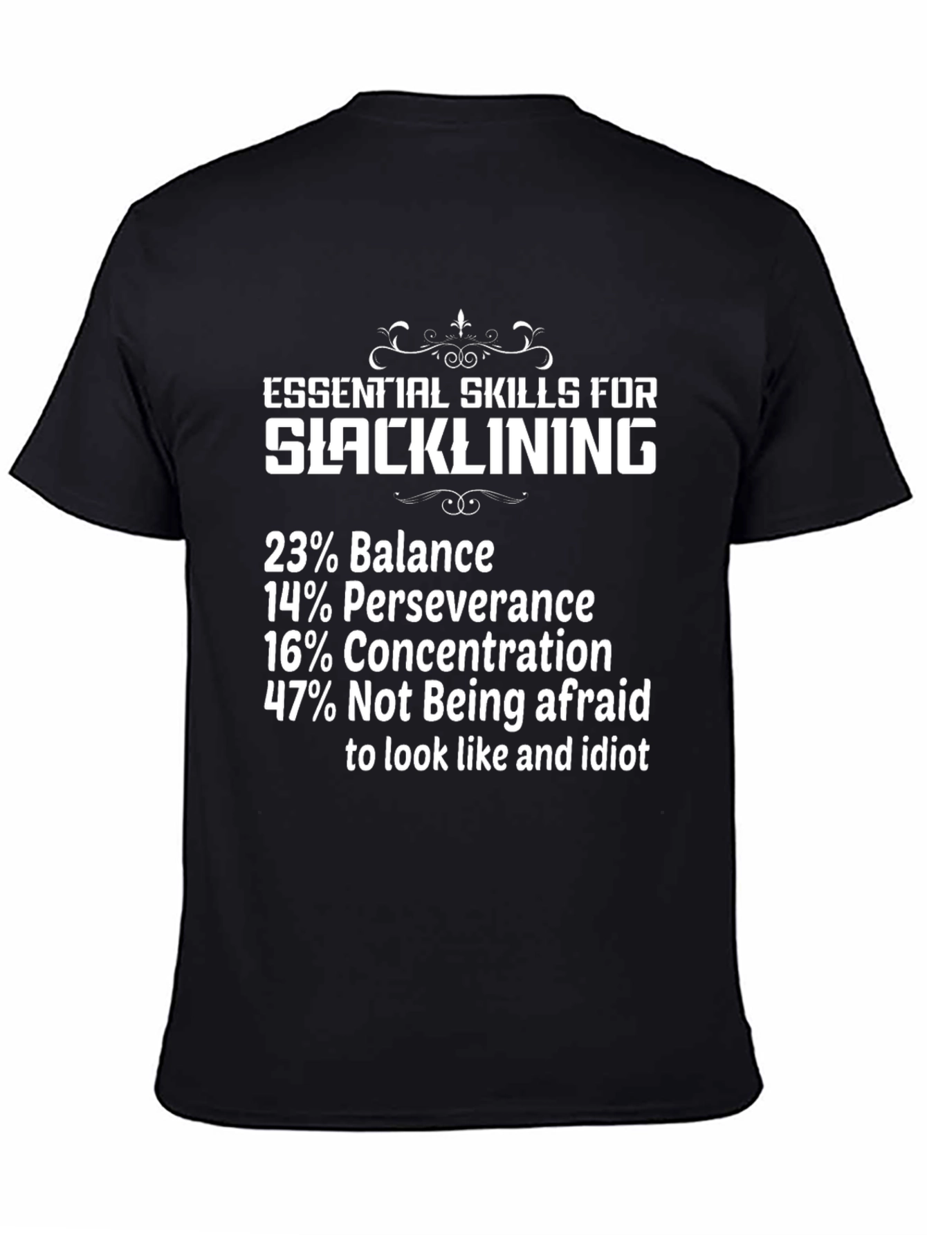 Slacklining Skills Black T-Shirt
