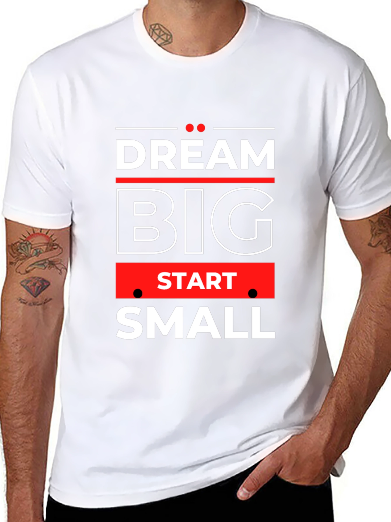 Dream Big Start Small Motivational Black T-Shirt