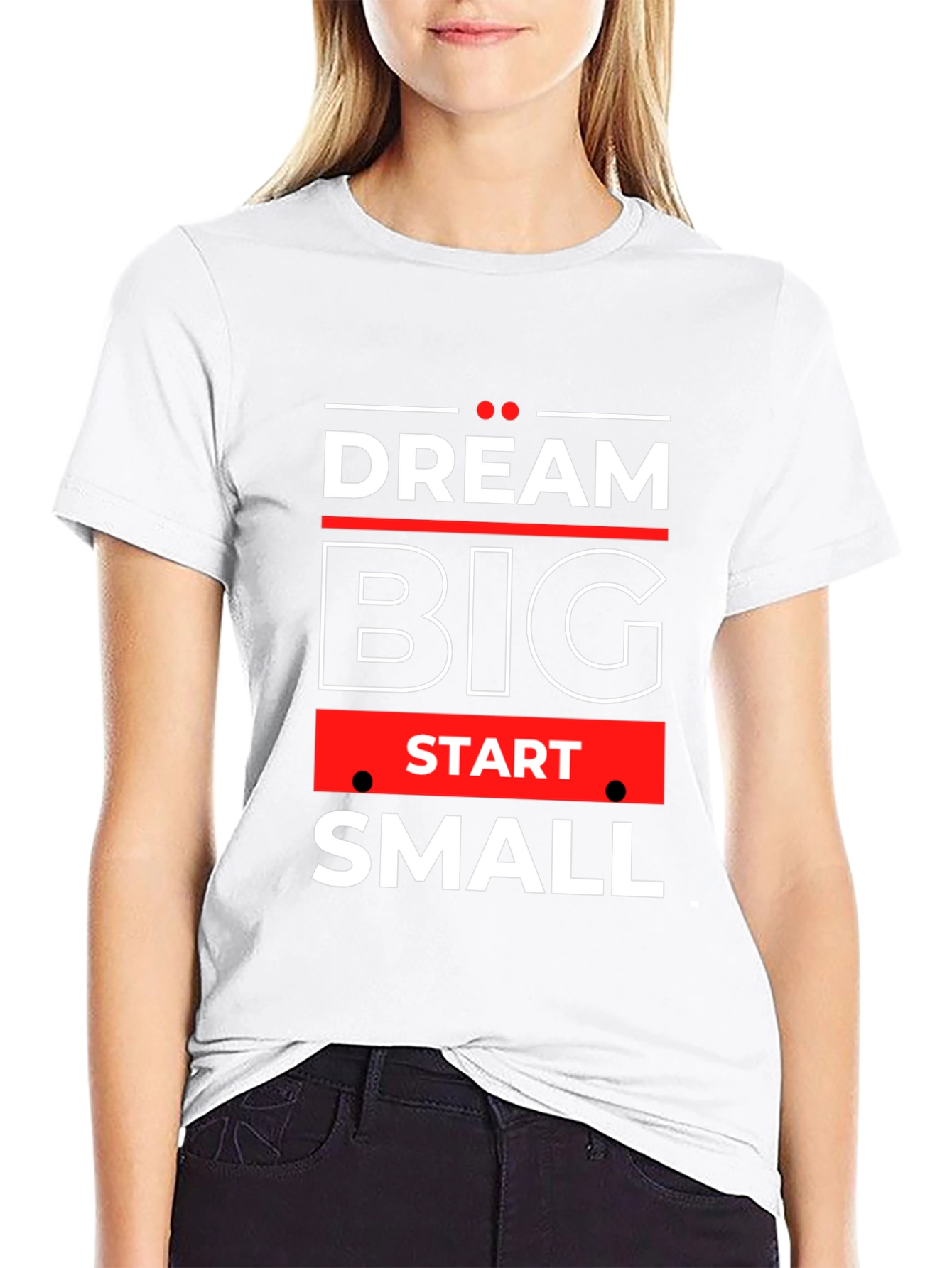 Dream Big Start Small Motivational Black T-Shirt