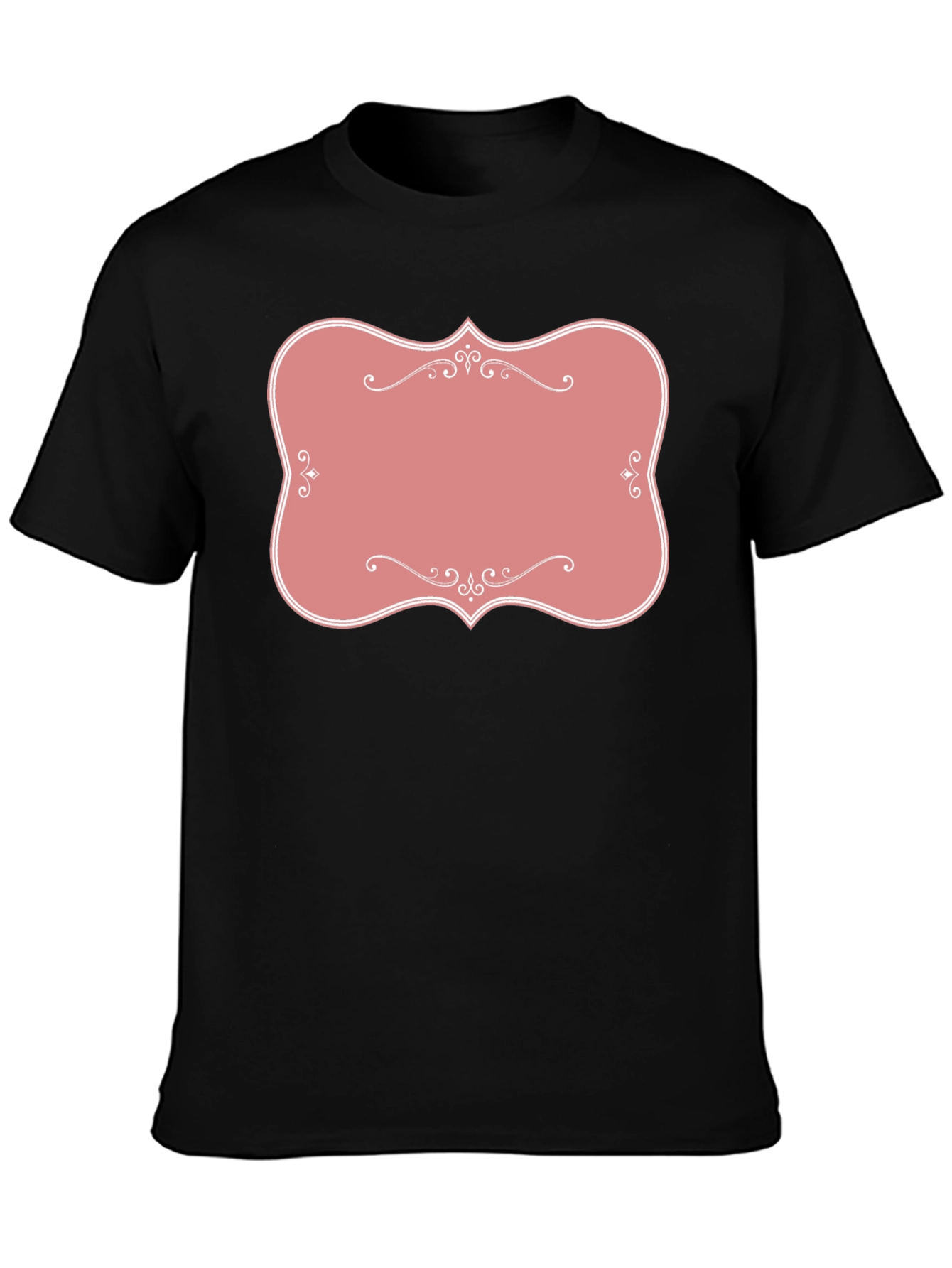 Black T-Shirt with Pink Label