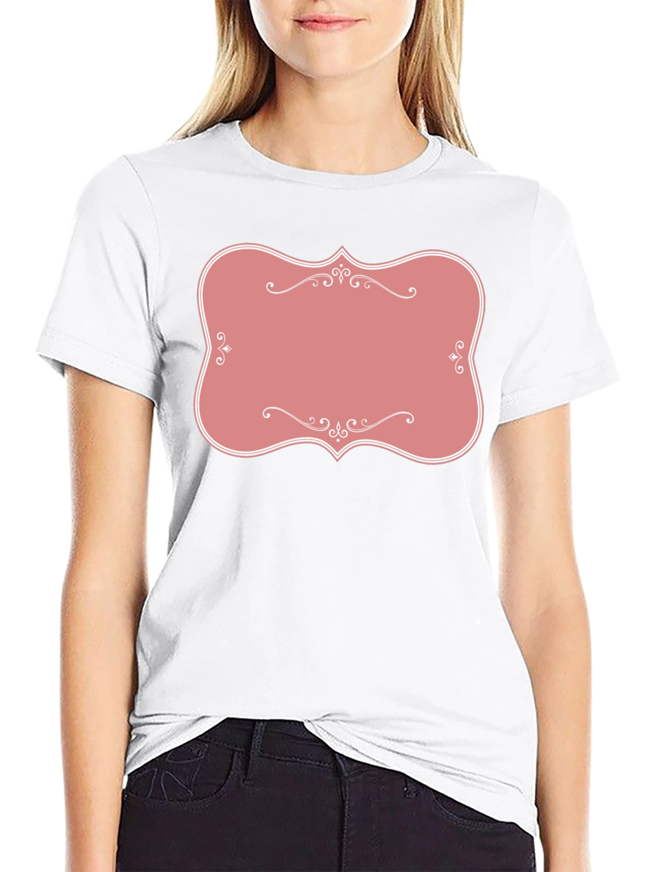 Black T-Shirt with Pink Label