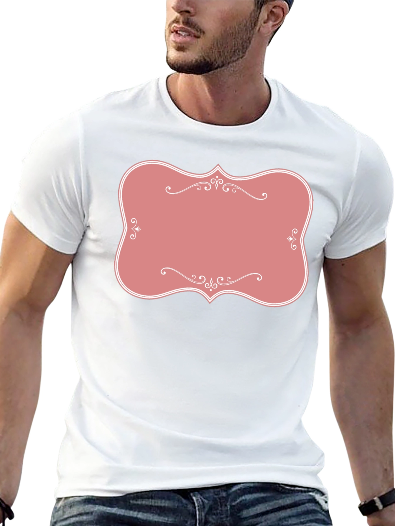 Black T-Shirt with Pink Label