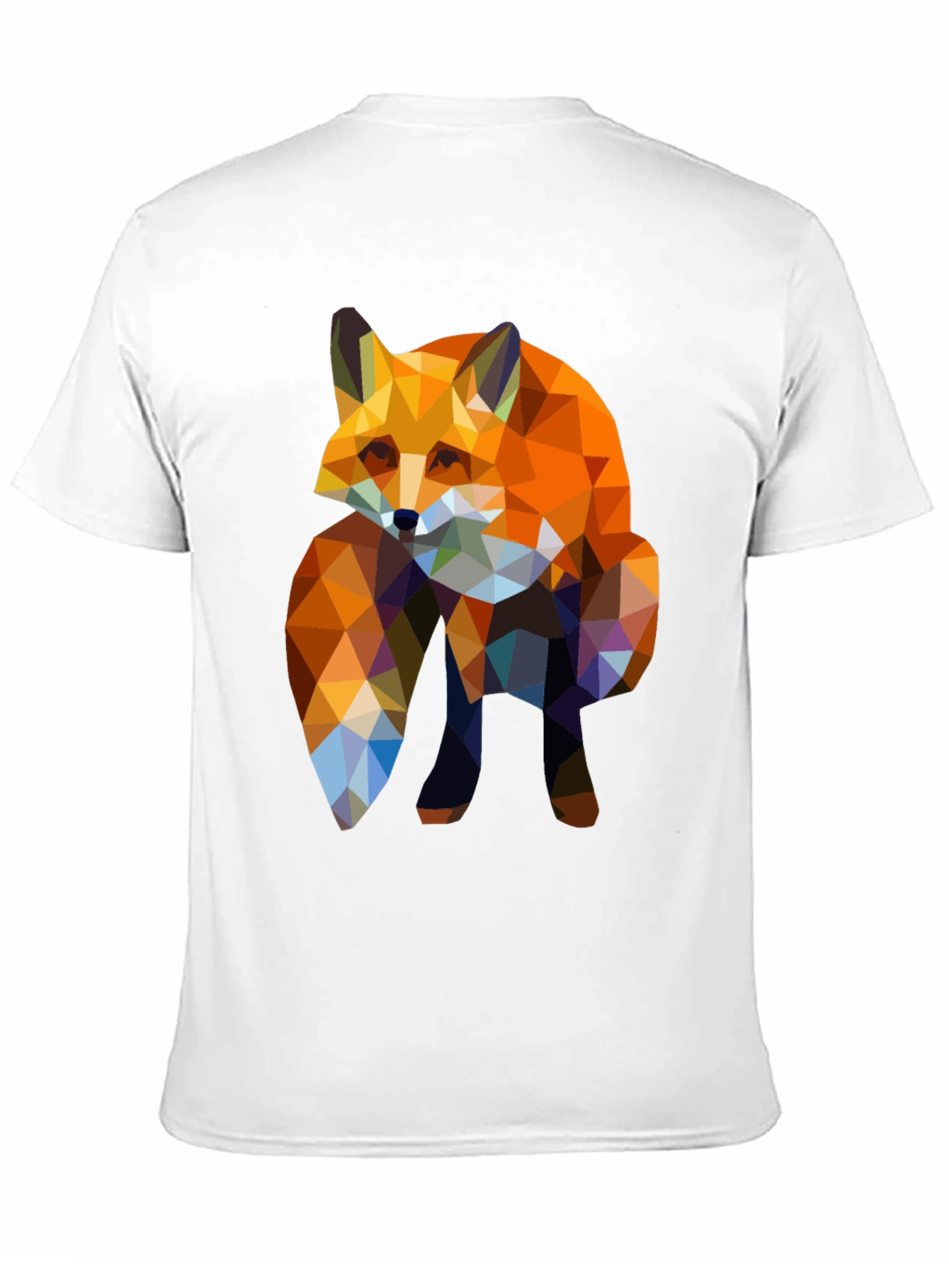 Geometric Fox Print Black T-Shirt
