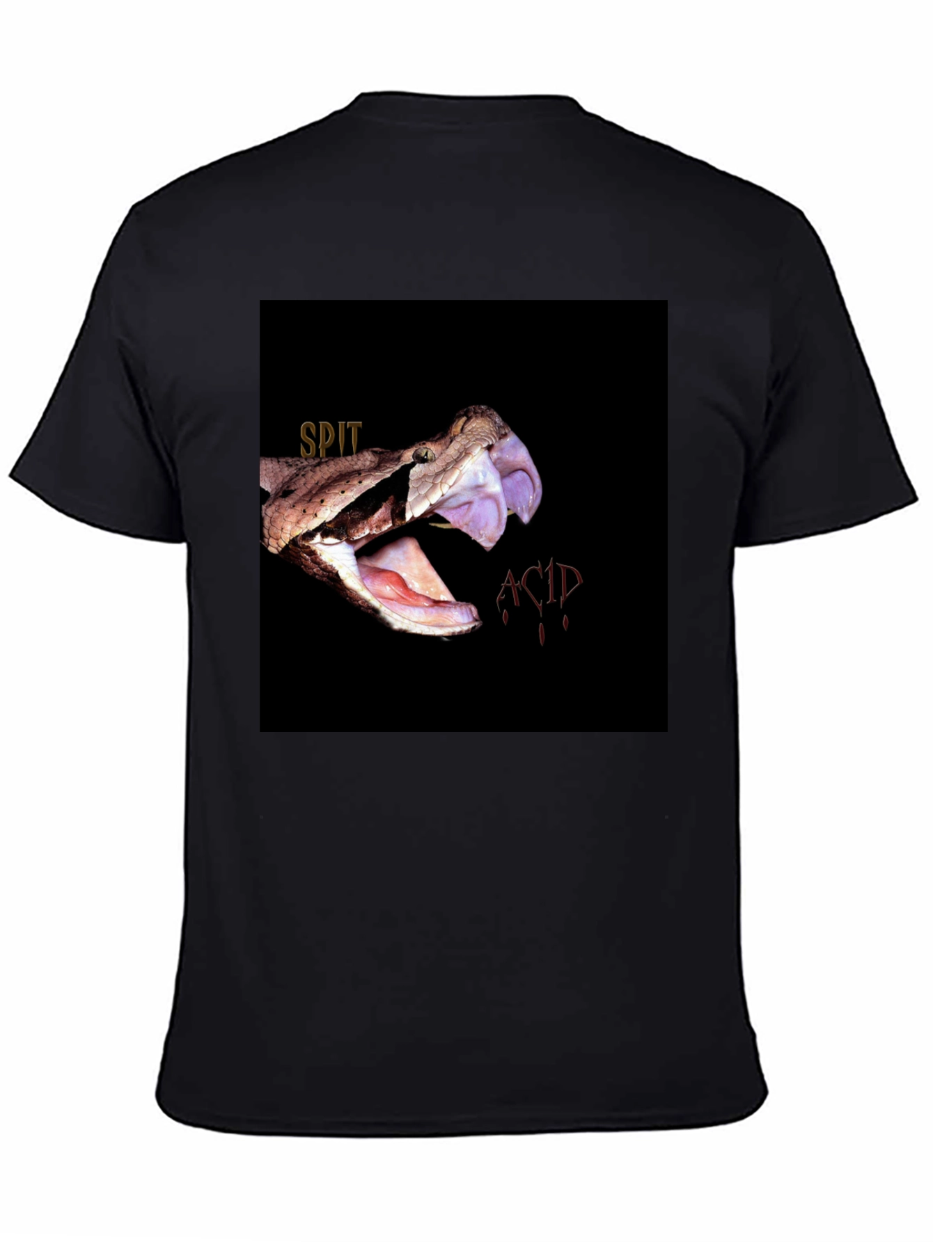 Spit Acid Snake Bite Graphic Tee - Black