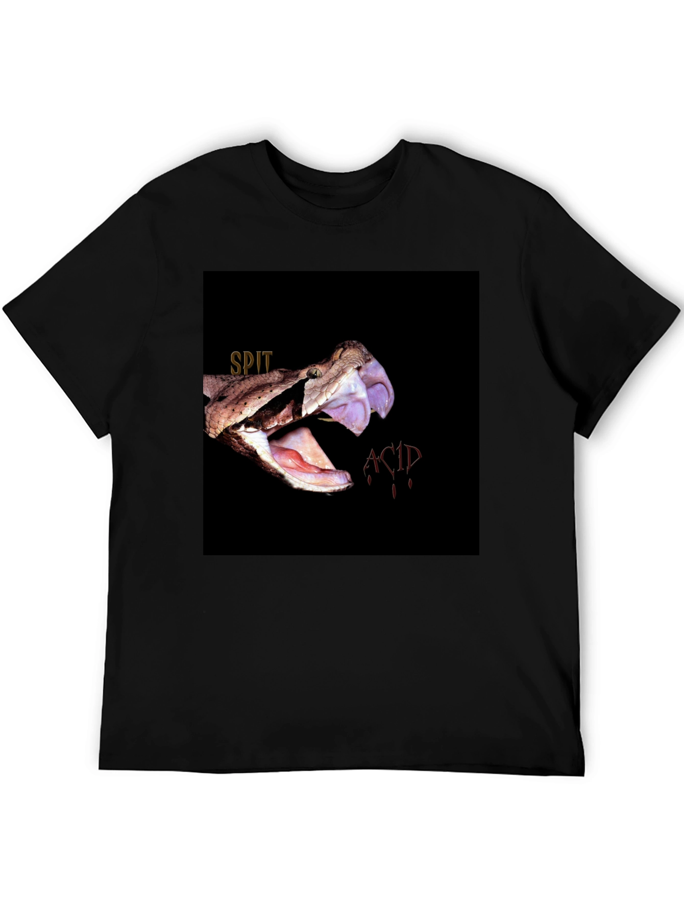Spit Acid Snake Bite Graphic Tee - Black