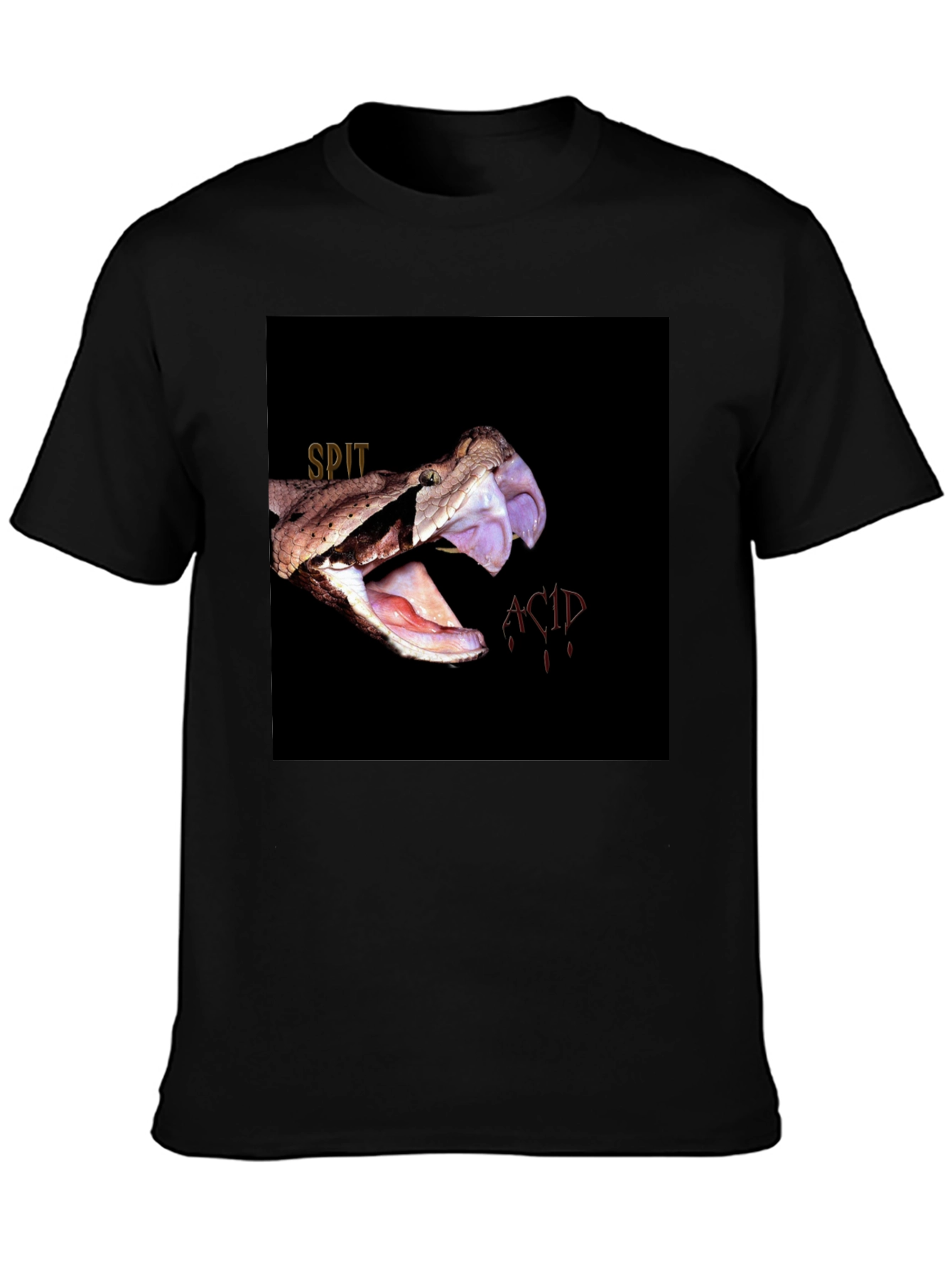 Spit Acid Snake Bite Graphic Tee - Black