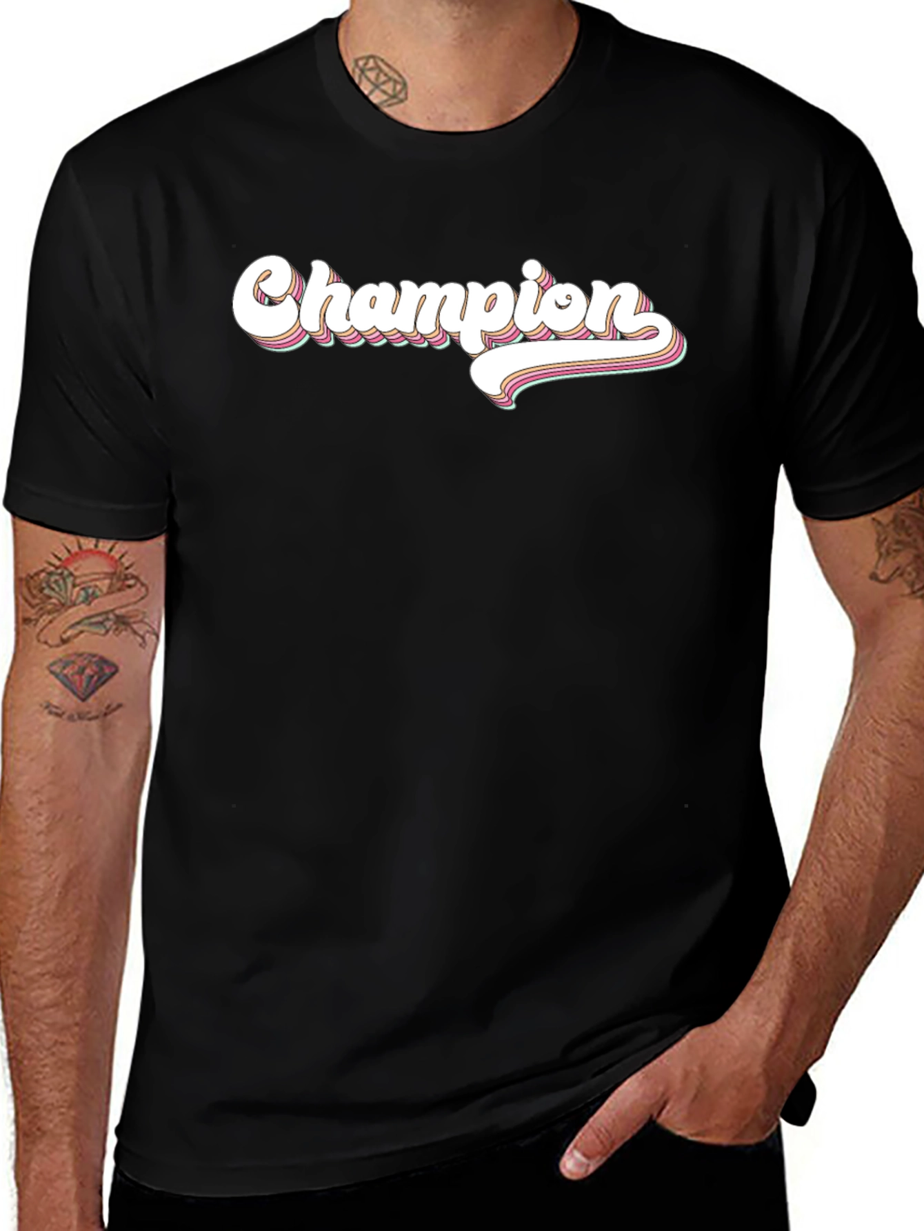 Champion Retro Graphic Black T-Shirt