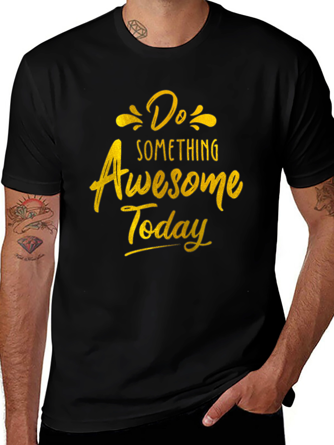Do Something Awesome Today Black T-Shirt