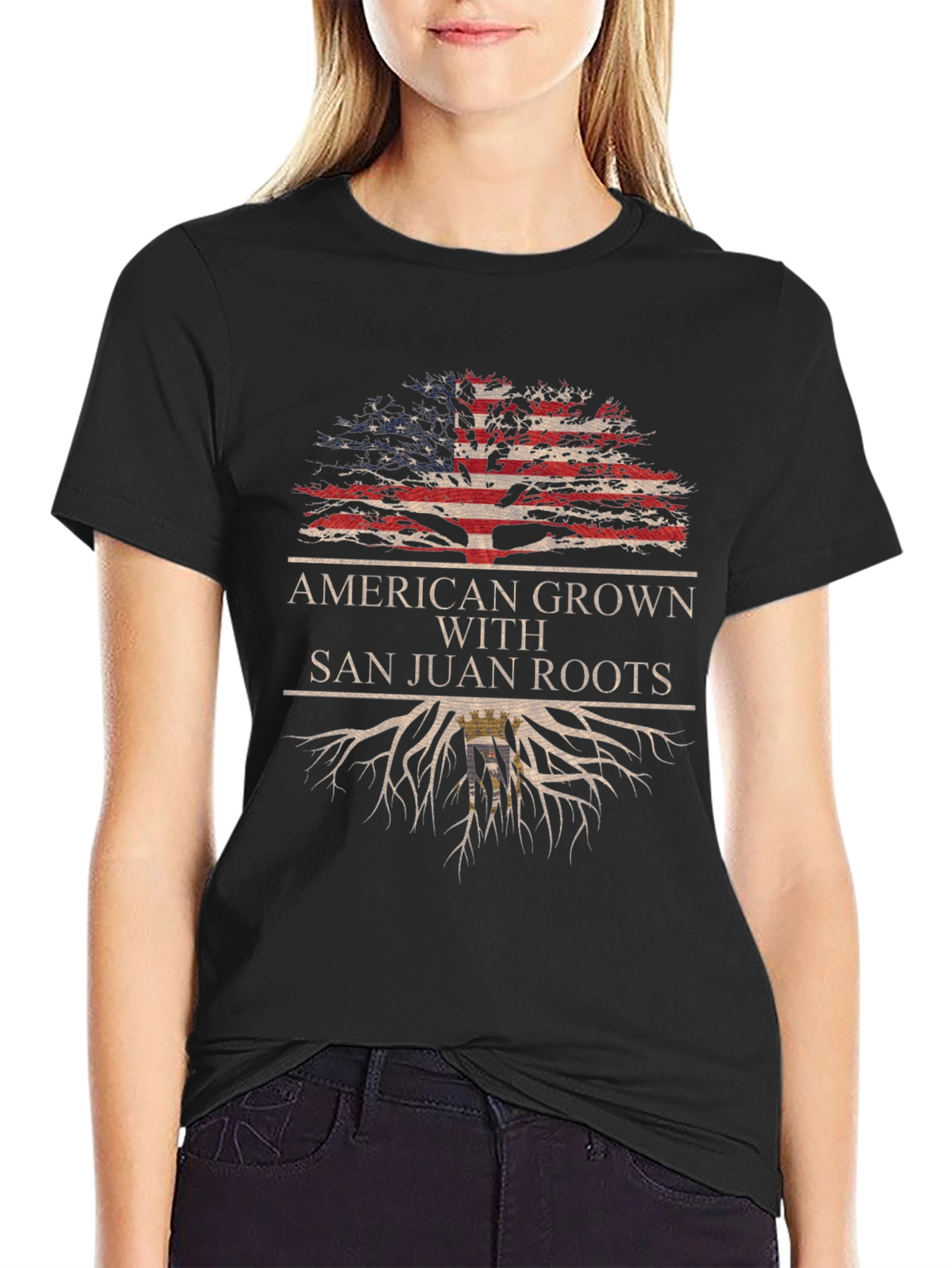 American Grown with San Juan Roots Graphic T-Shirt