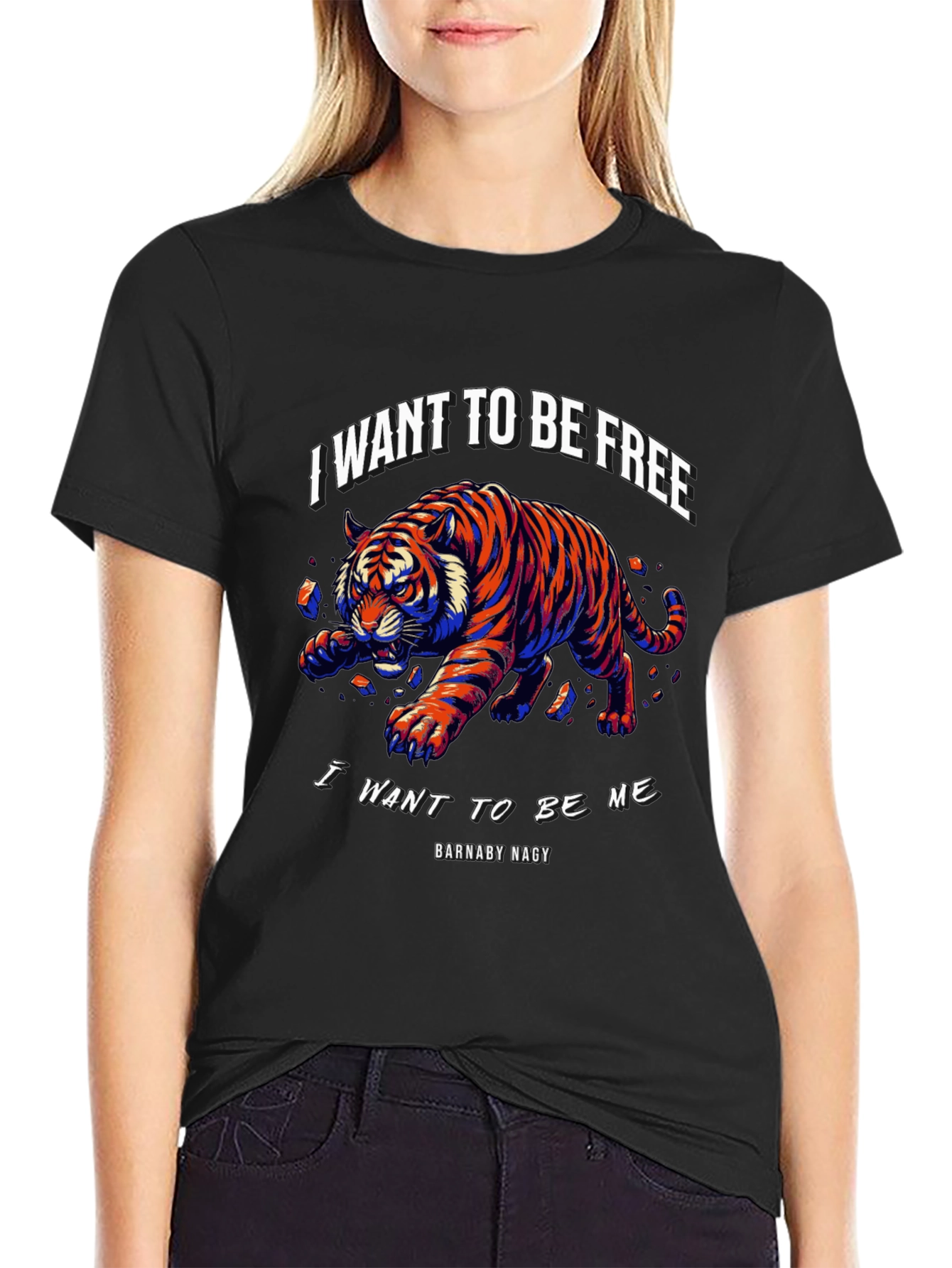 I Want to Be Free Tiger Graphic Tee