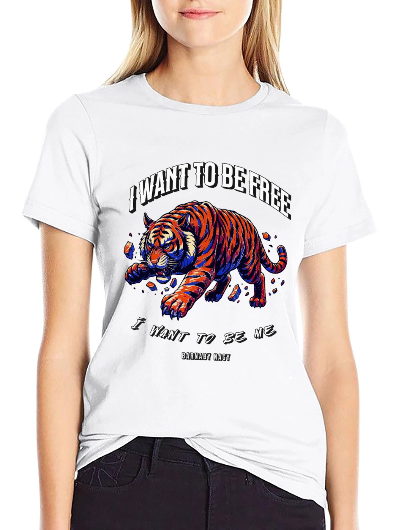 I Want to Be Free Tiger Graphic Tee