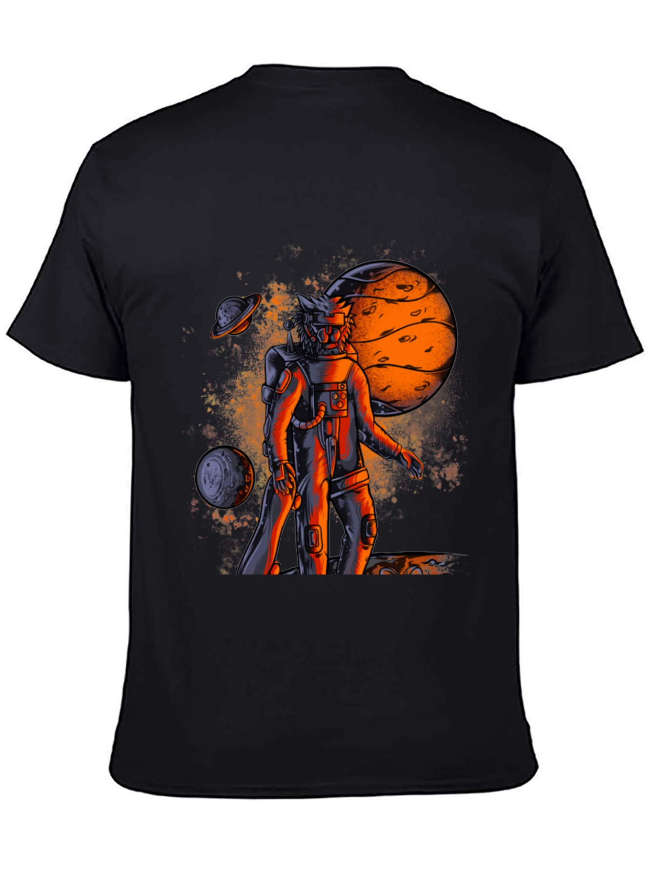Astronaut Galaxy Graphic T-Shirt - Black