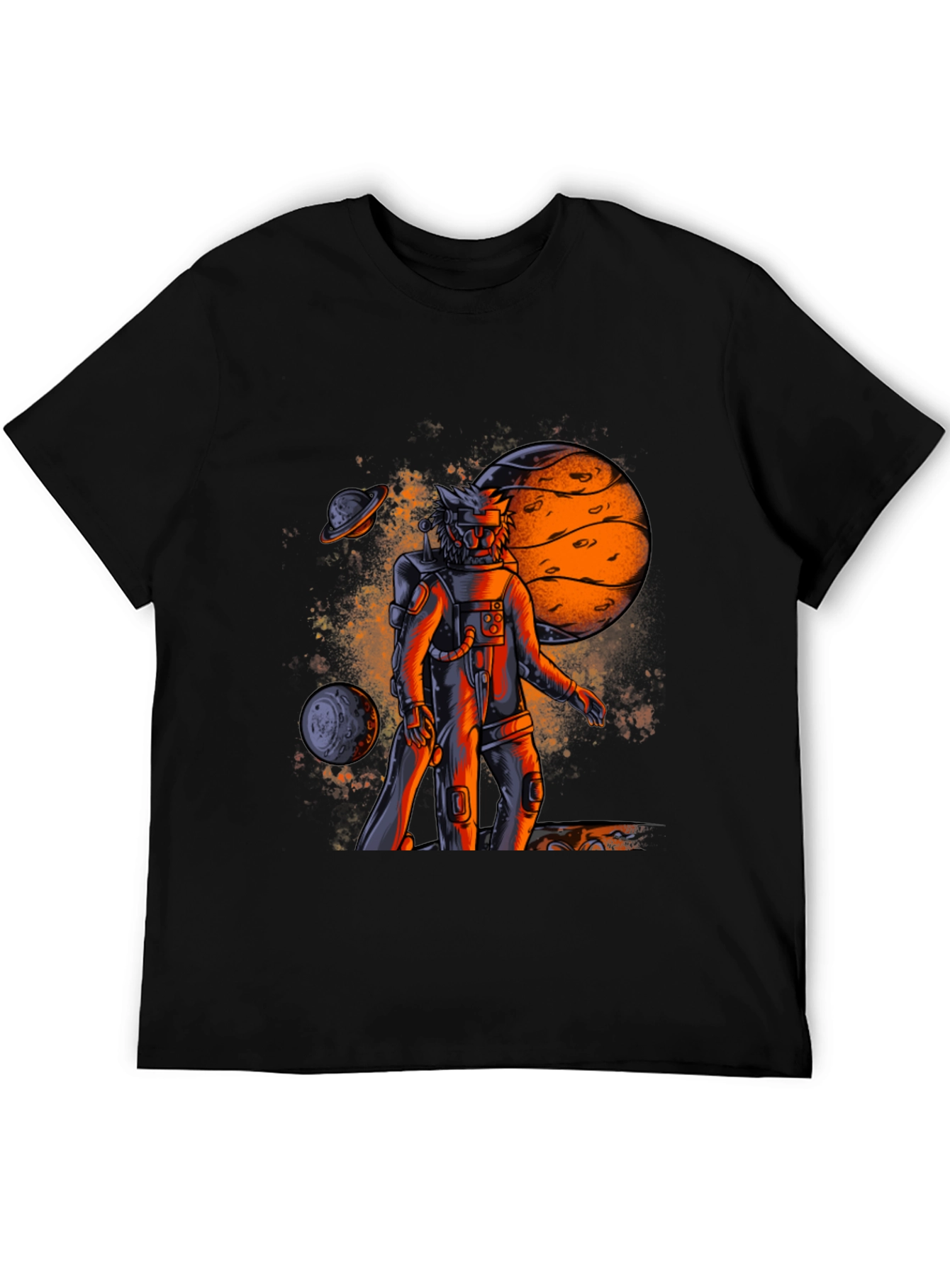 Astronaut Galaxy Graphic T-Shirt - Black