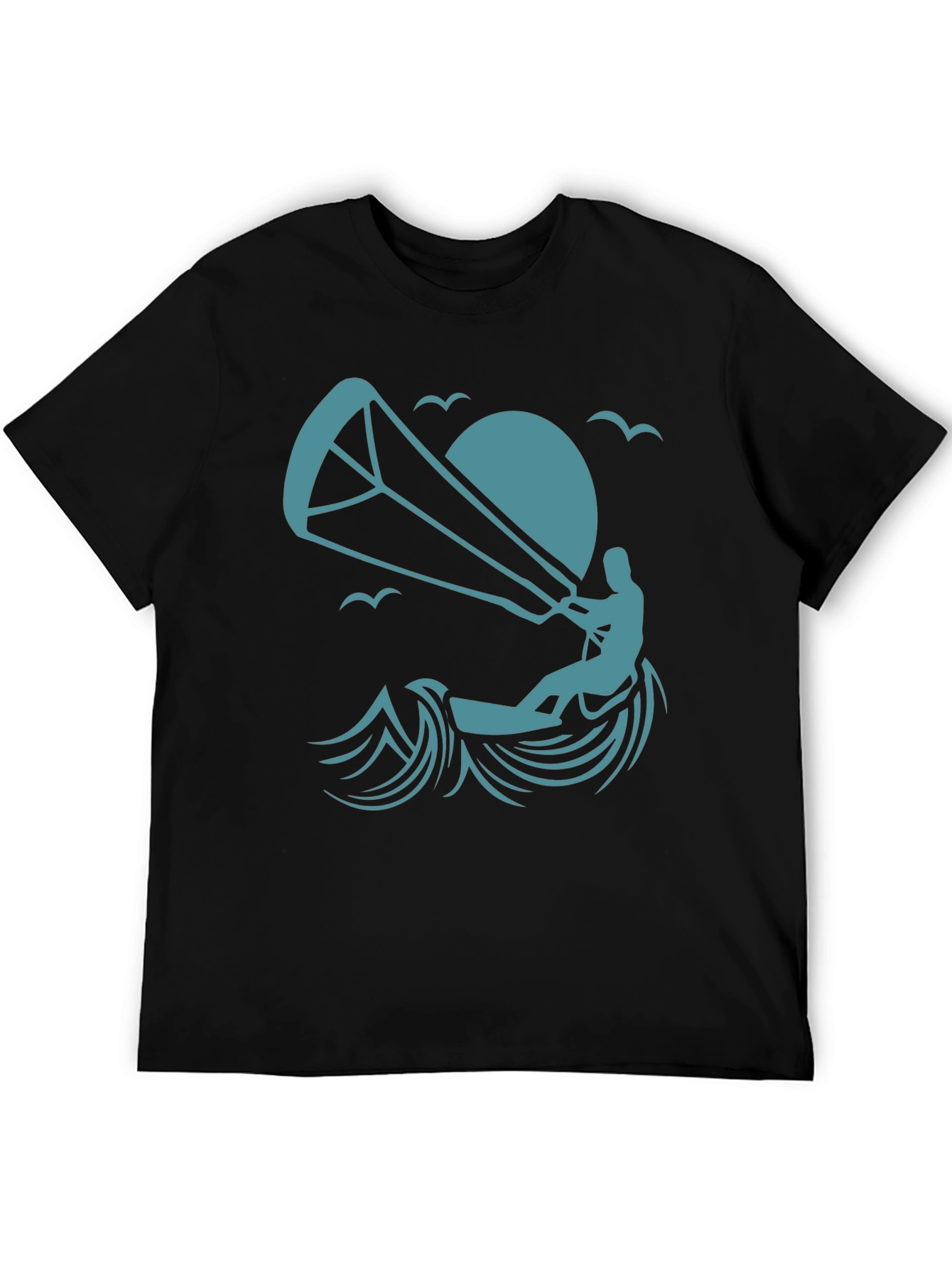 Kitesurfing Graphic Tee - Stylish Black T-Shirt
