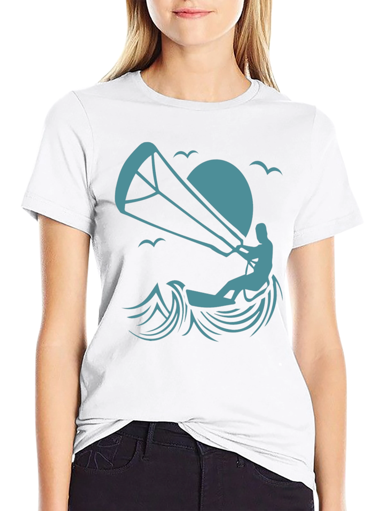 Kitesurfing Graphic Tee - Stylish Black T-Shirt