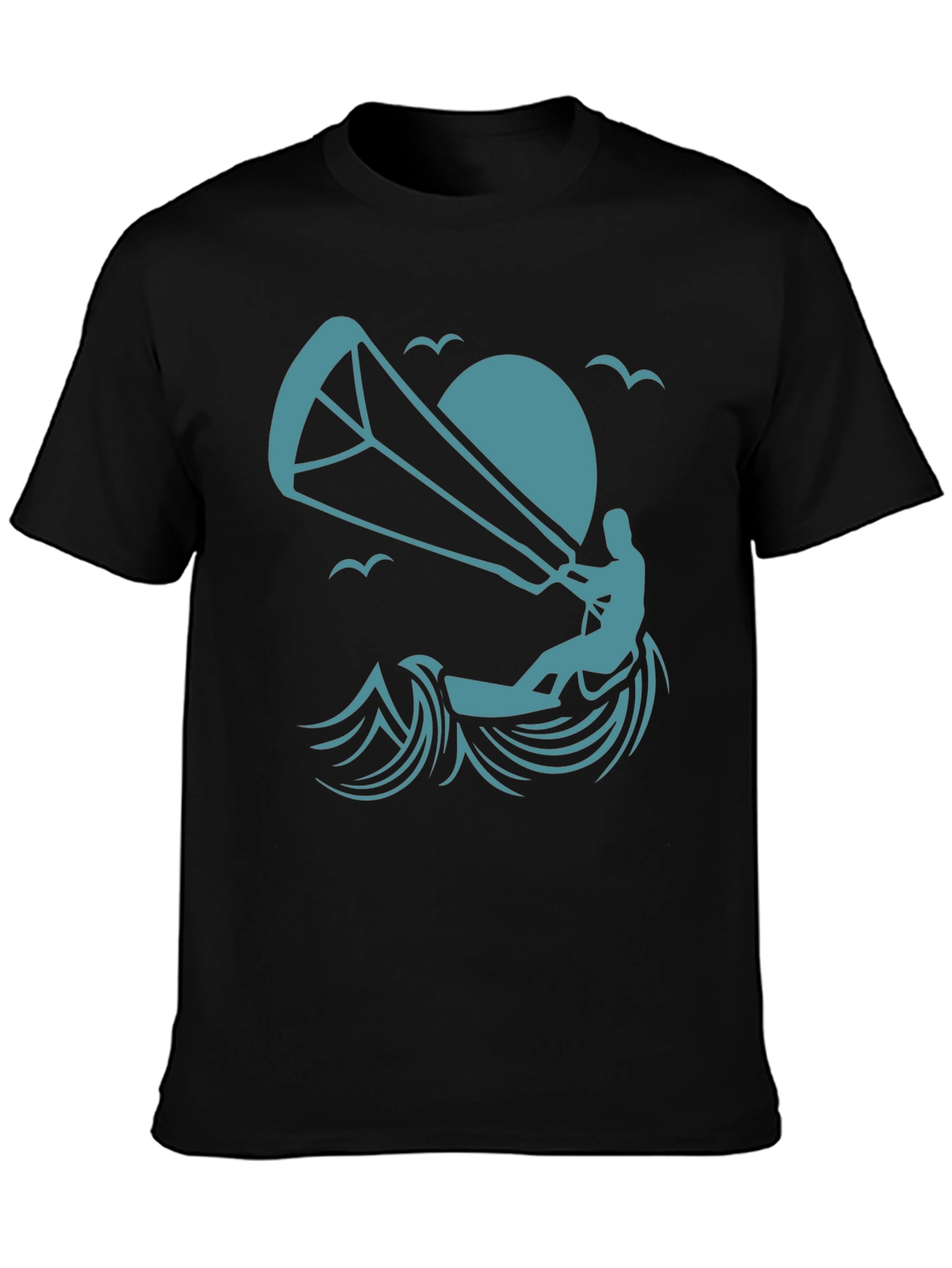 Kitesurfing Graphic Tee - Stylish Black T-Shirt
