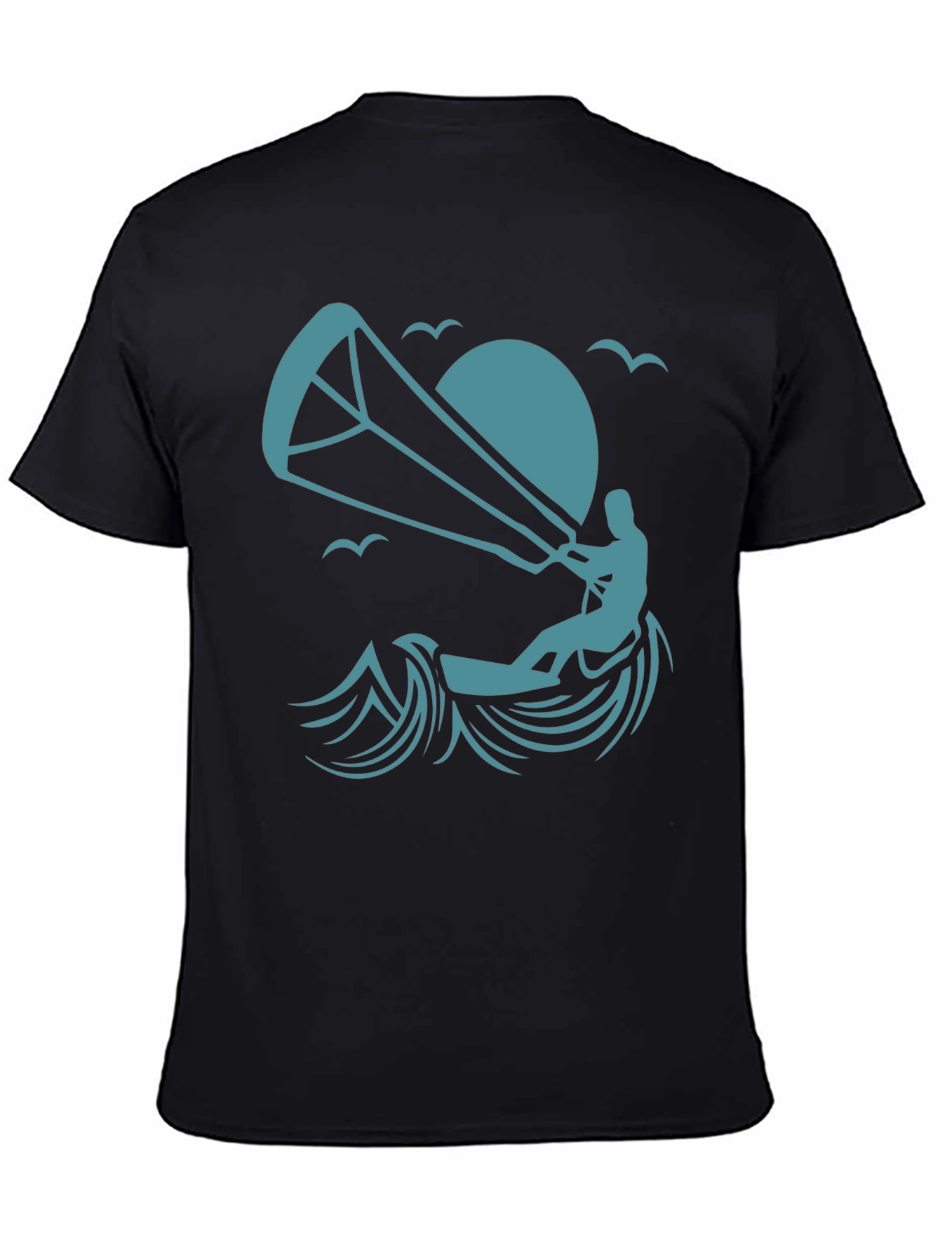 Kitesurfing Graphic Tee - Stylish Black T-Shirt