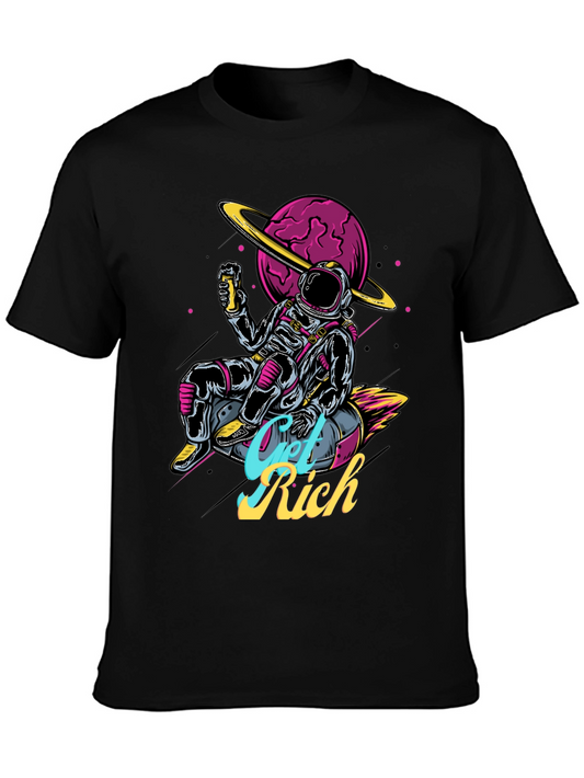 Astronaut Get Rich Graphic T-Shirt