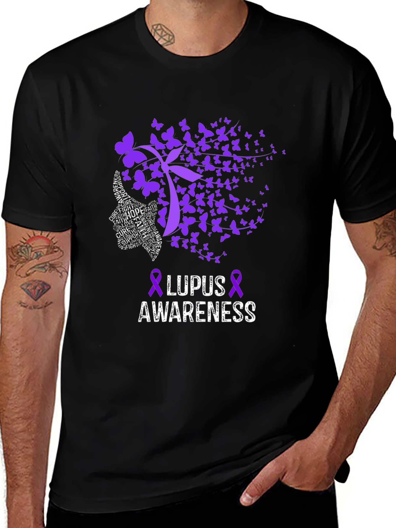 Lupus Awareness Butterfly Ribbon T-Shirt
