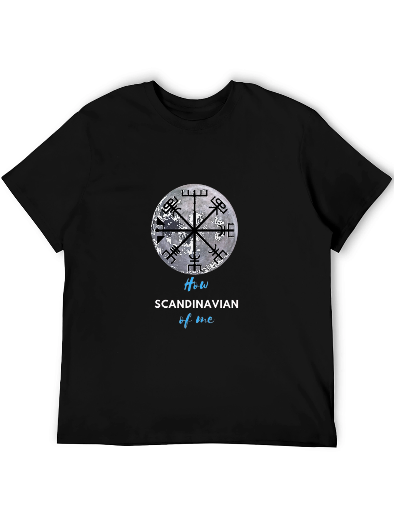 Scandinavian Vegvisir Compass Black T-Shirt