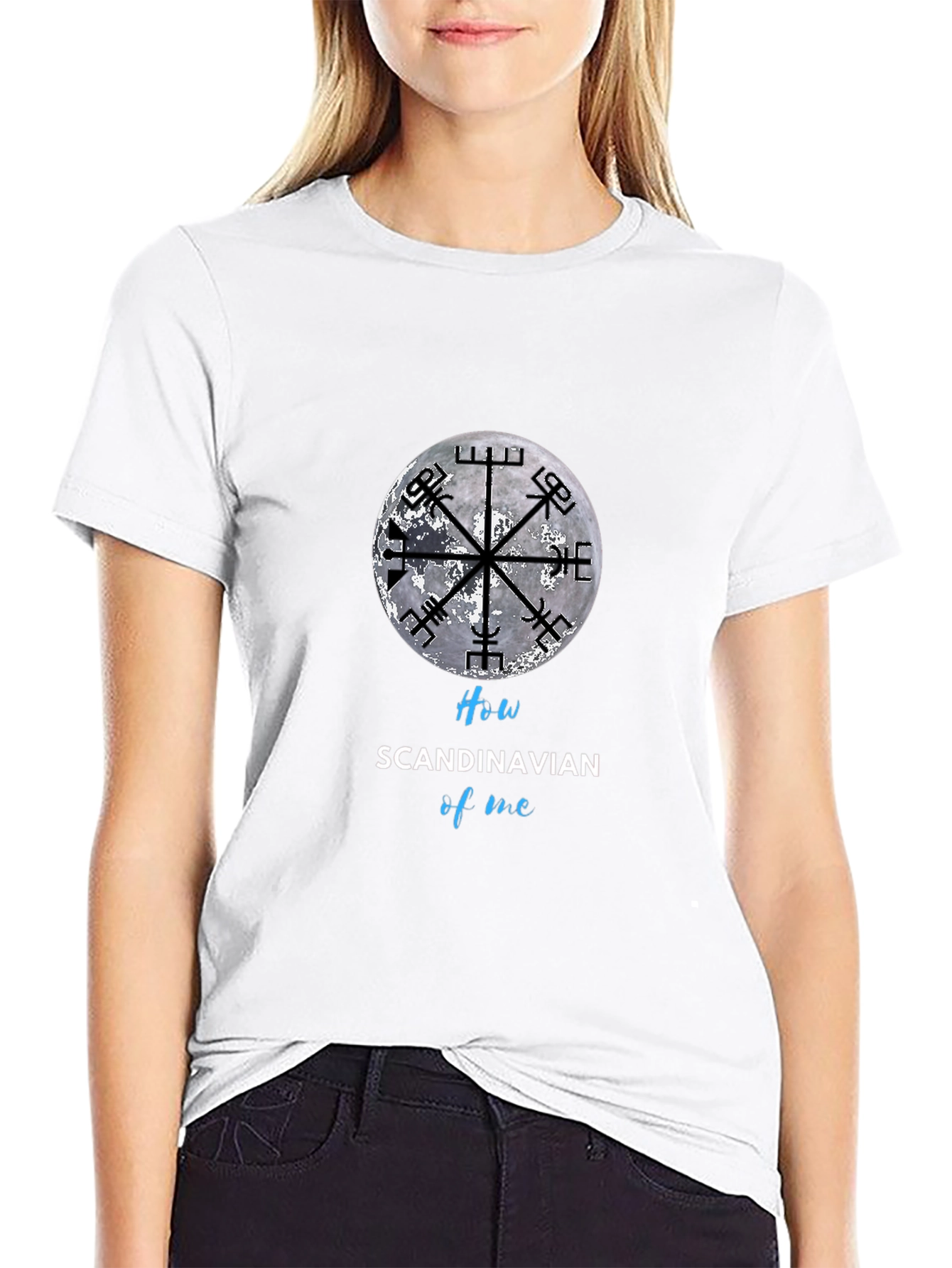 Scandinavian Vegvisir Compass Black T-Shirt