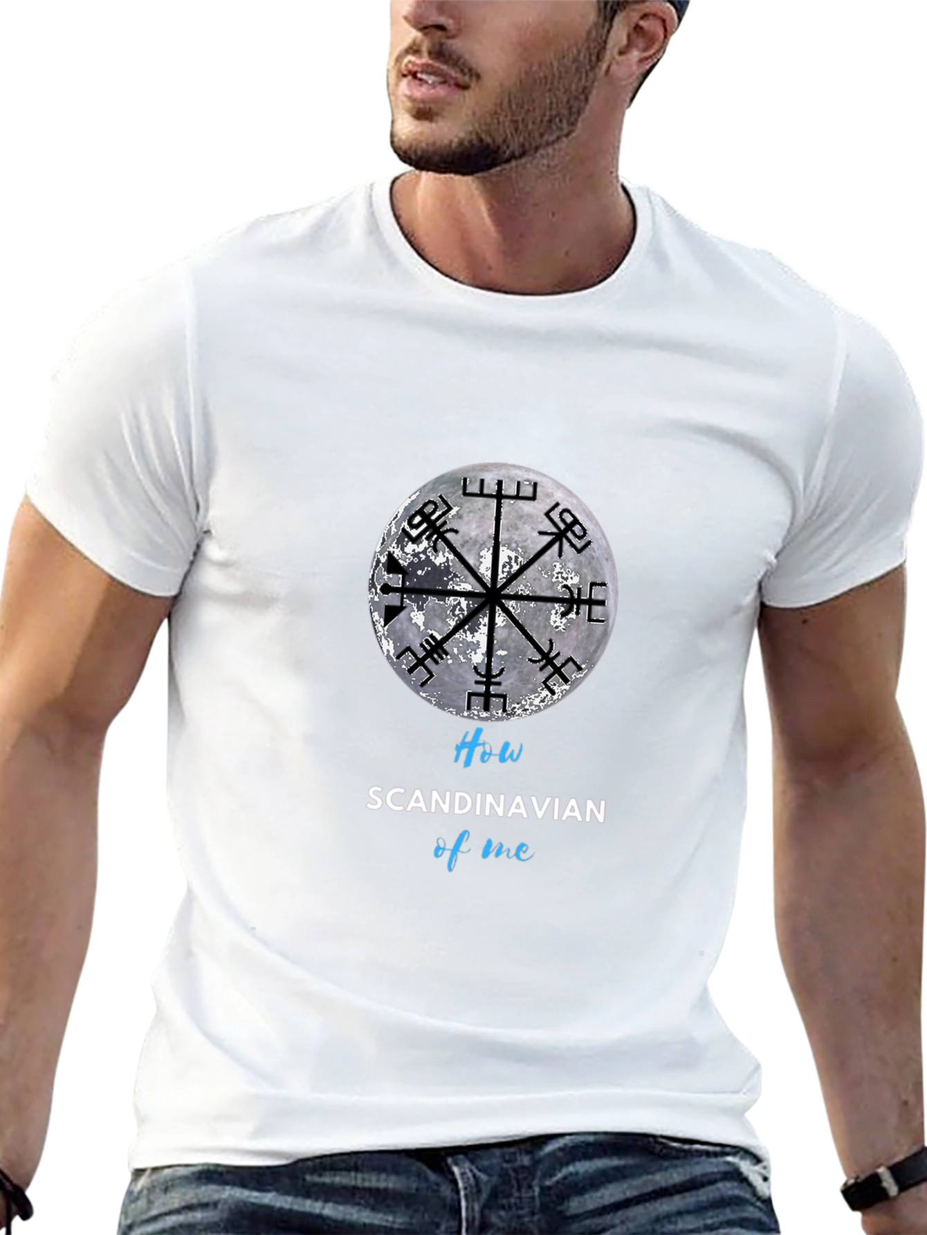 Scandinavian Vegvisir Compass Black T-Shirt