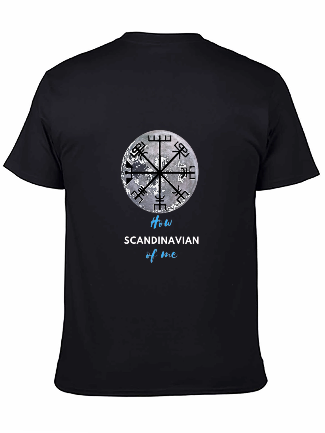 Scandinavian Vegvisir Compass Black T-Shirt