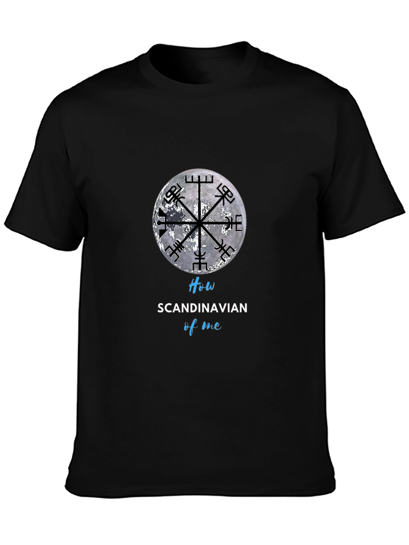 Scandinavian Vegvisir Compass Black T-Shirt