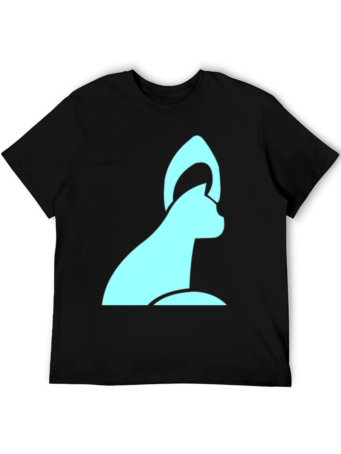 Modern Cat Graphic Black T-Shirt