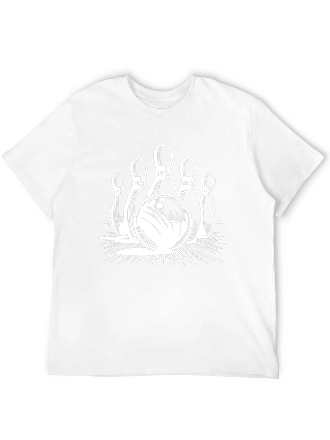 Bowling Strike Graphic Tee - Black Cotton T-Shirt