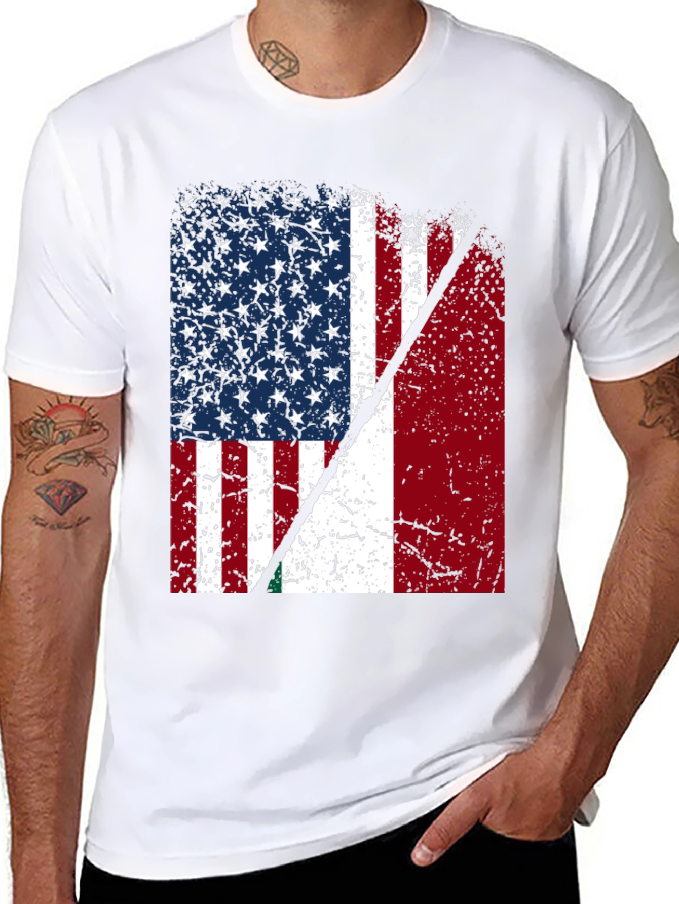USA & Italy Flag T-Shirt - Patriotic Pride