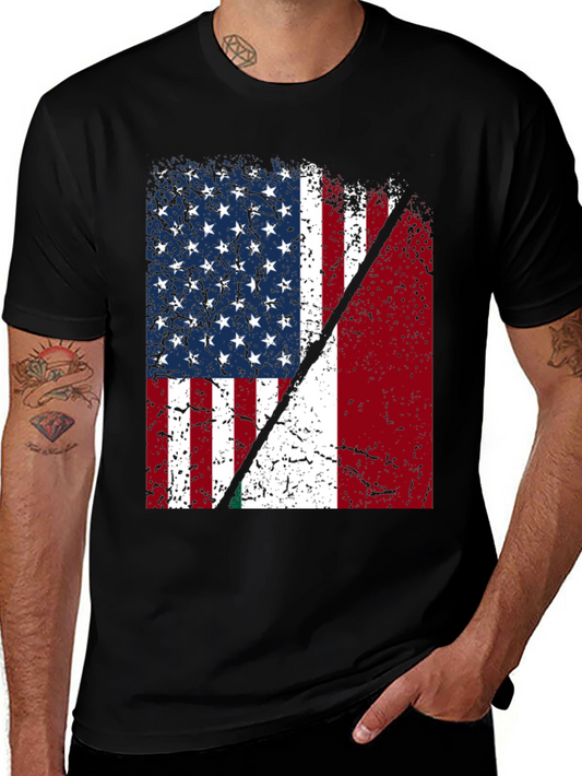 USA & Italy Flag T-Shirt - Patriotic Pride