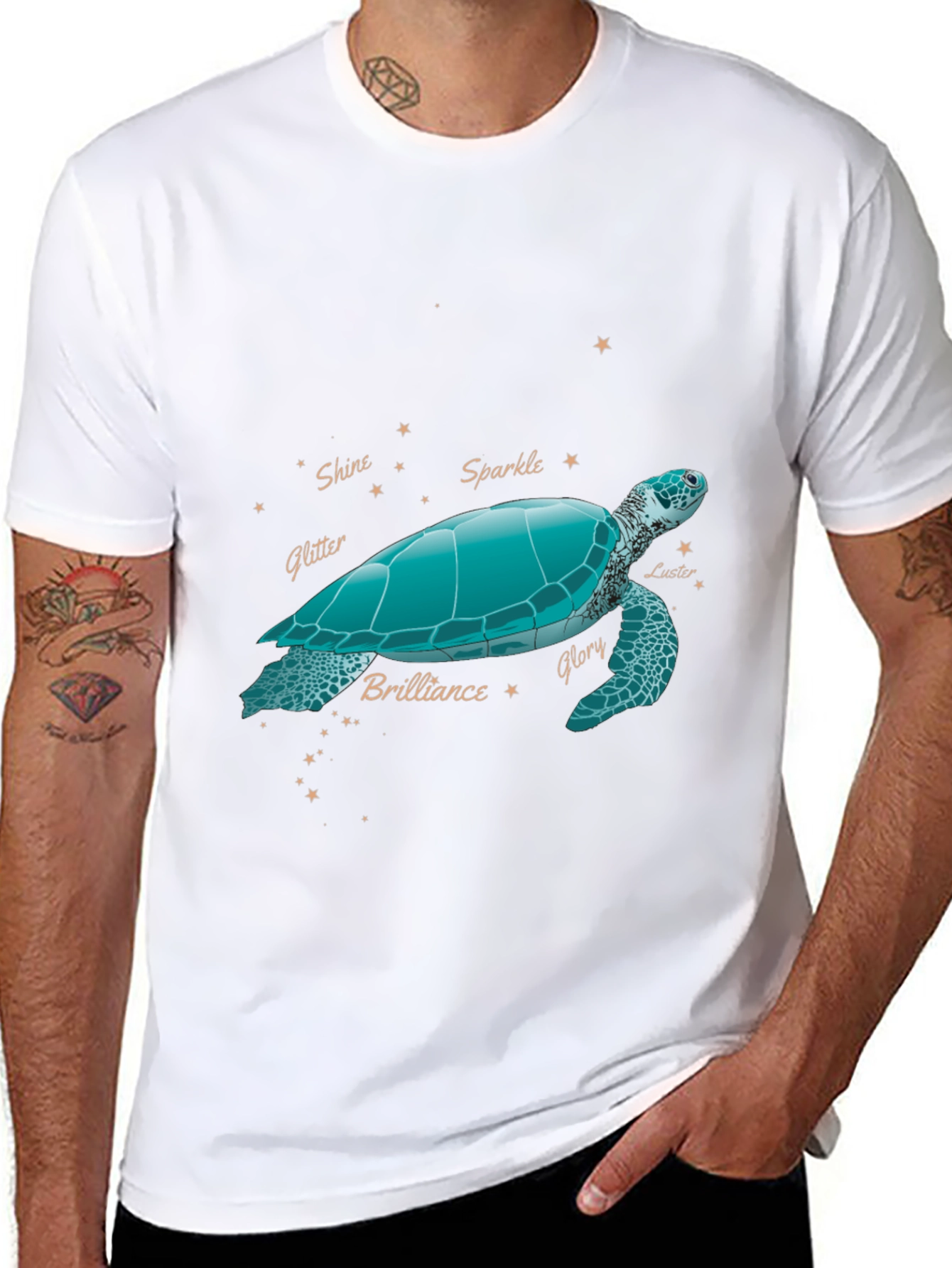 Turtle Constellation Graphic Tee - Black