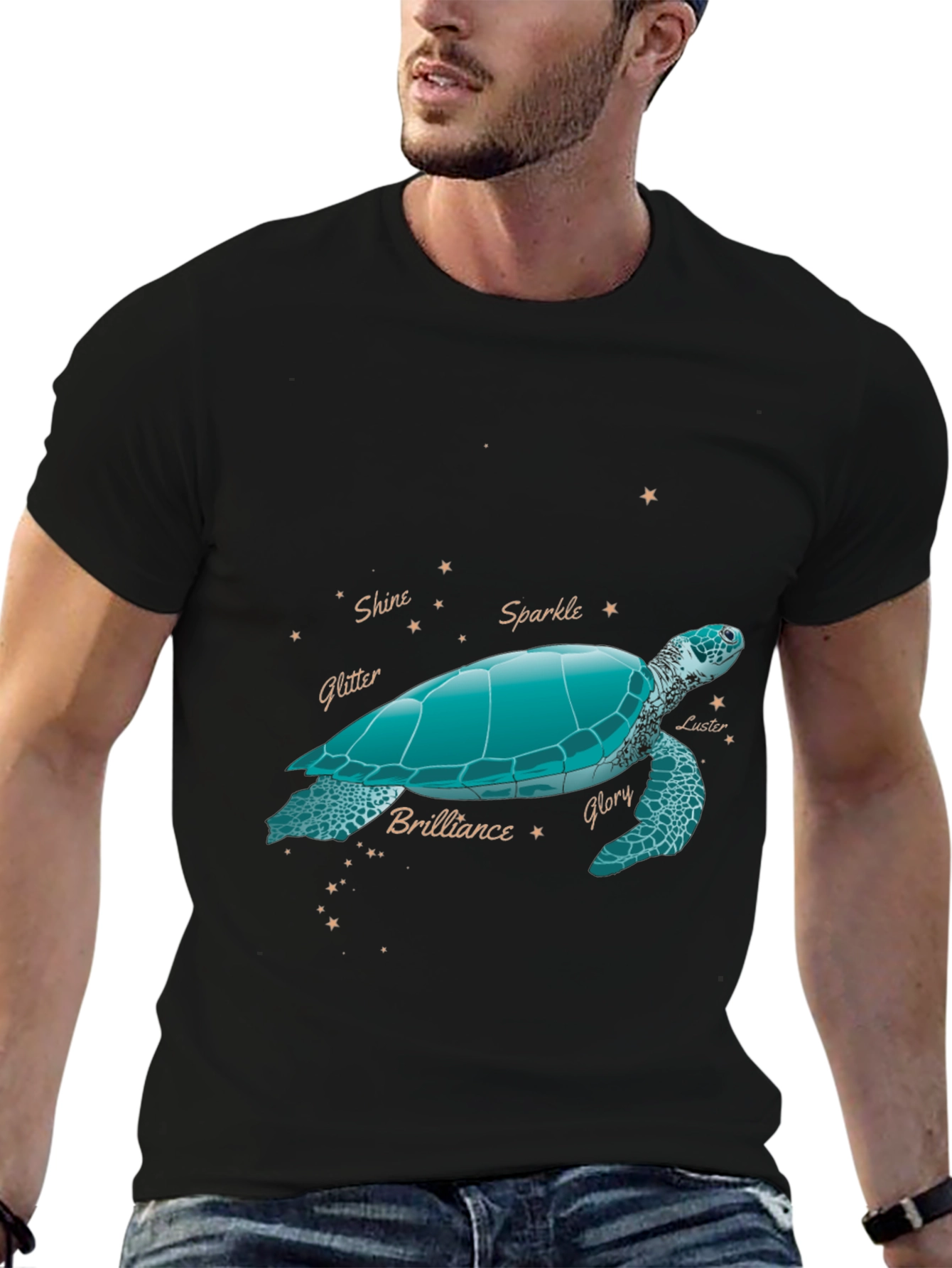 Turtle Constellation Graphic Tee - Black