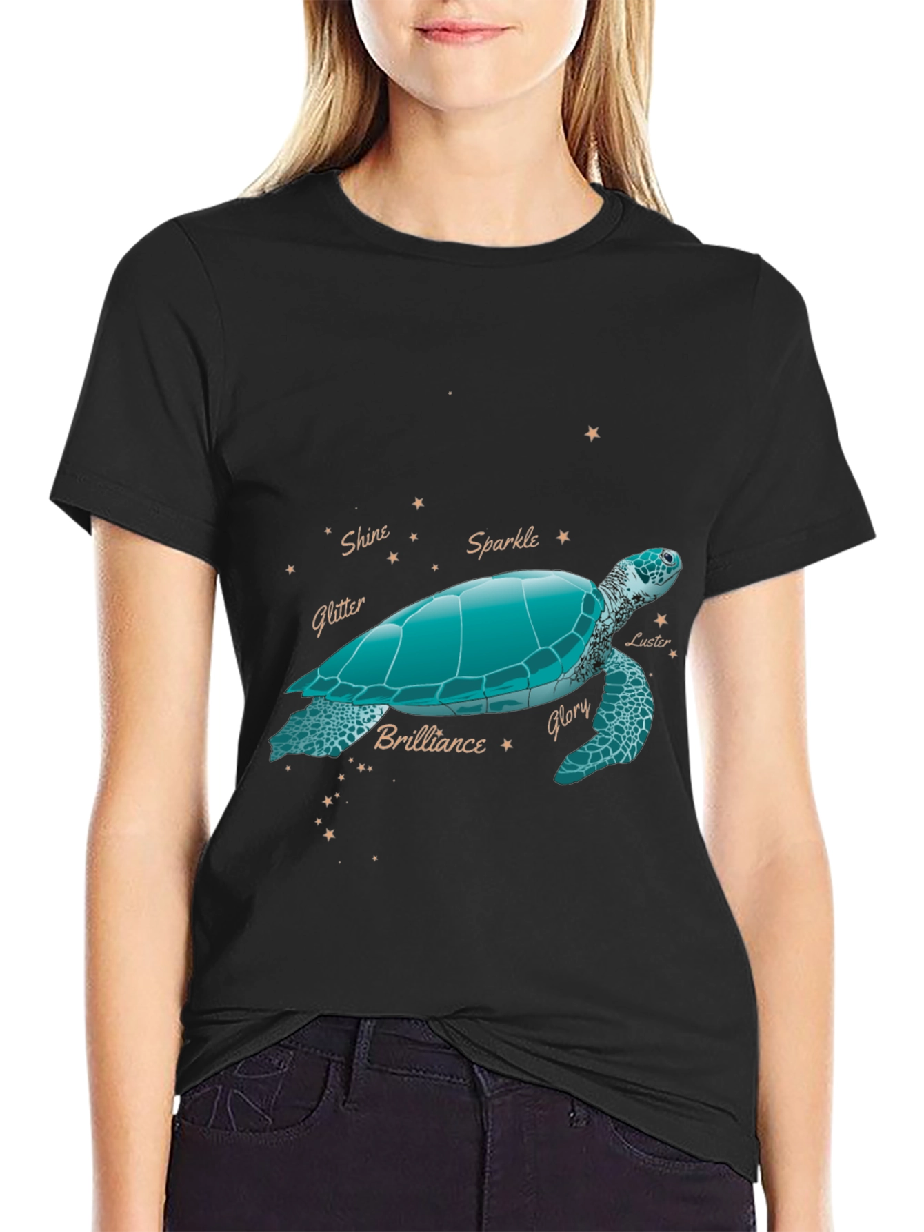 Turtle Constellation Graphic Tee - Black