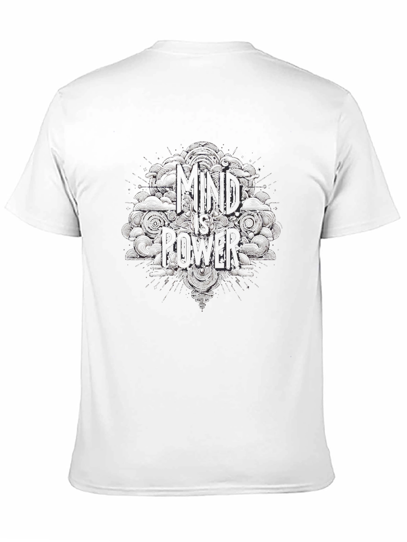 Mind is Power Graphic Print Black T-Shirt