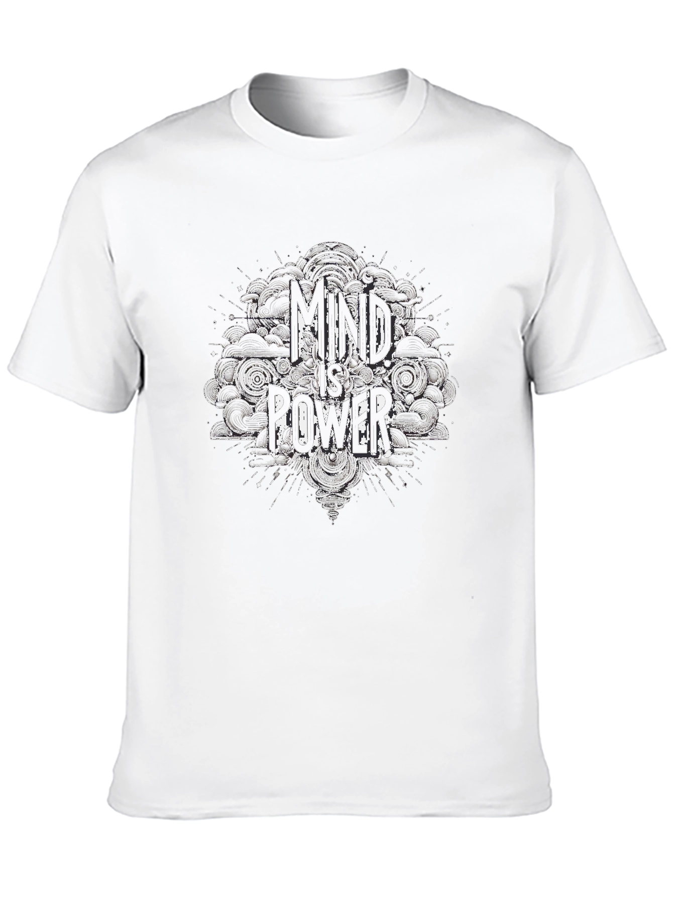 Mind is Power Graphic Print Black T-Shirt