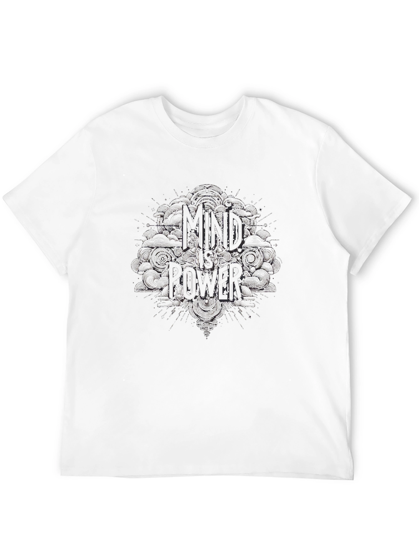 Mind is Power Graphic Print Black T-Shirt