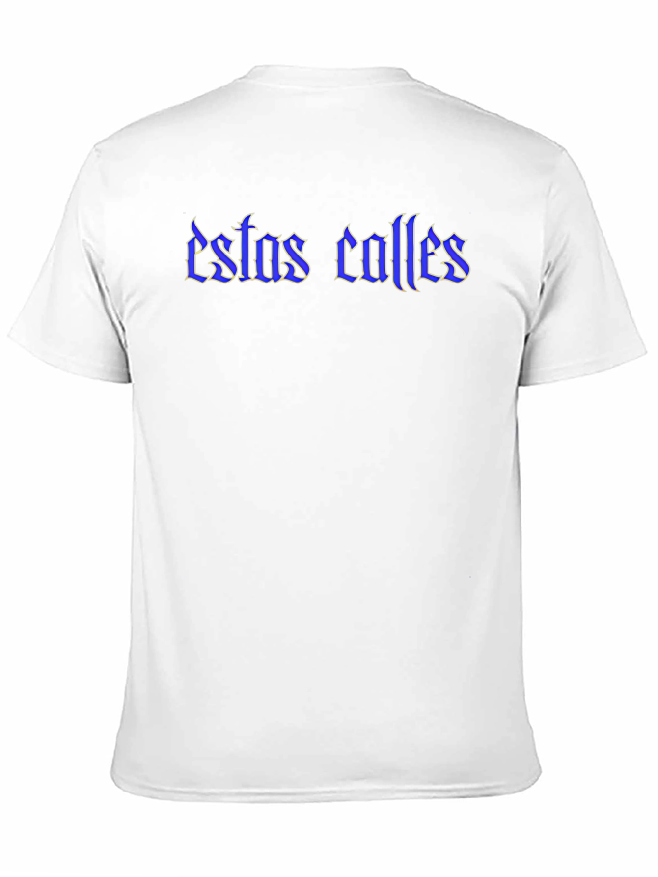 Estas Calles Graphic Tee - Blue Text on Black