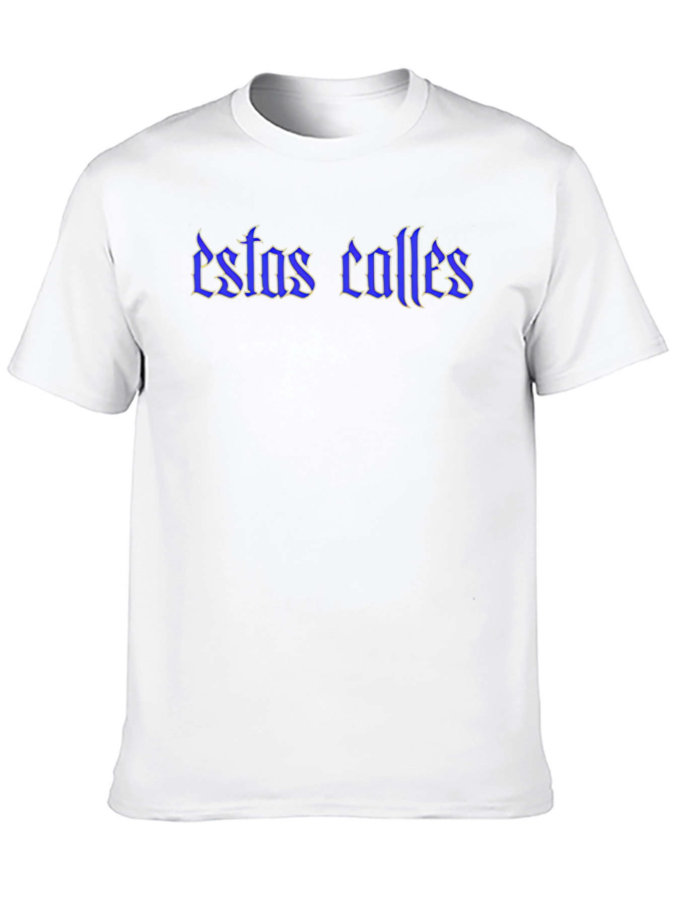 Estas Calles Graphic Tee - Blue Text on Black