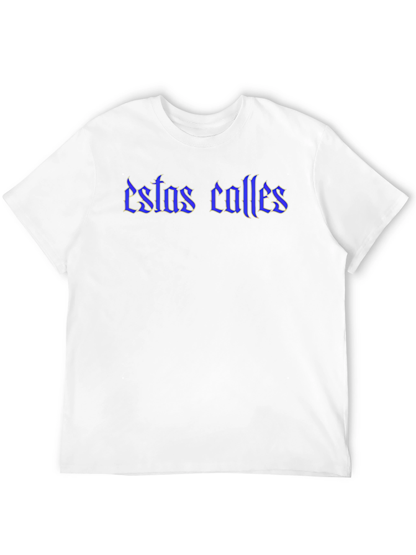 Estas Calles Graphic Tee - Blue Text on Black