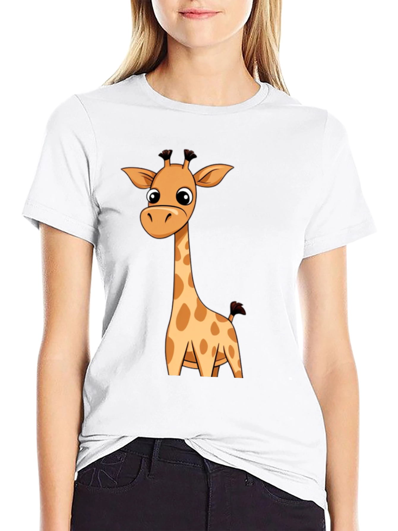Giraffe Graphic Print T-Shirt
