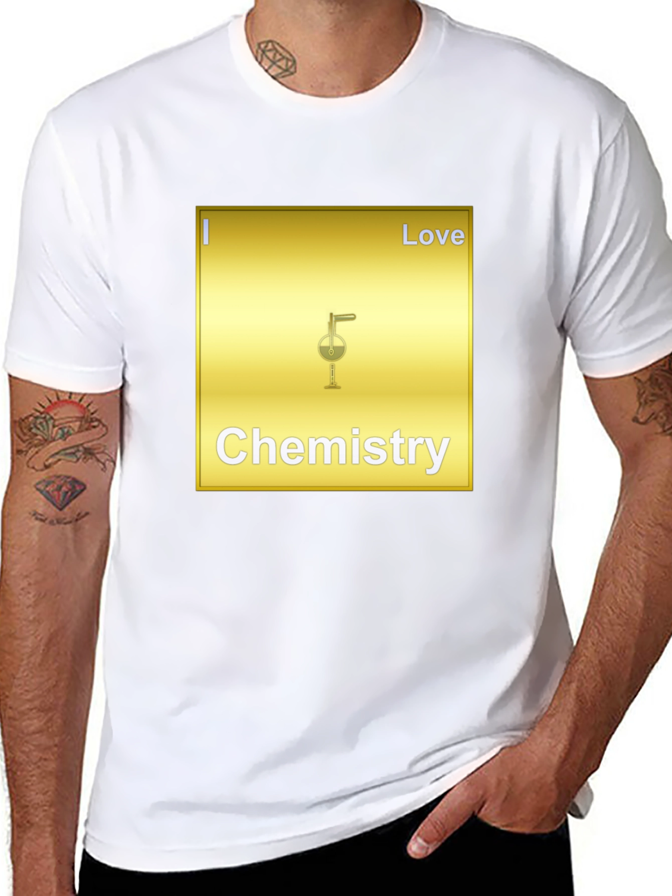 I Love Chemistry Gold Graphic Tee